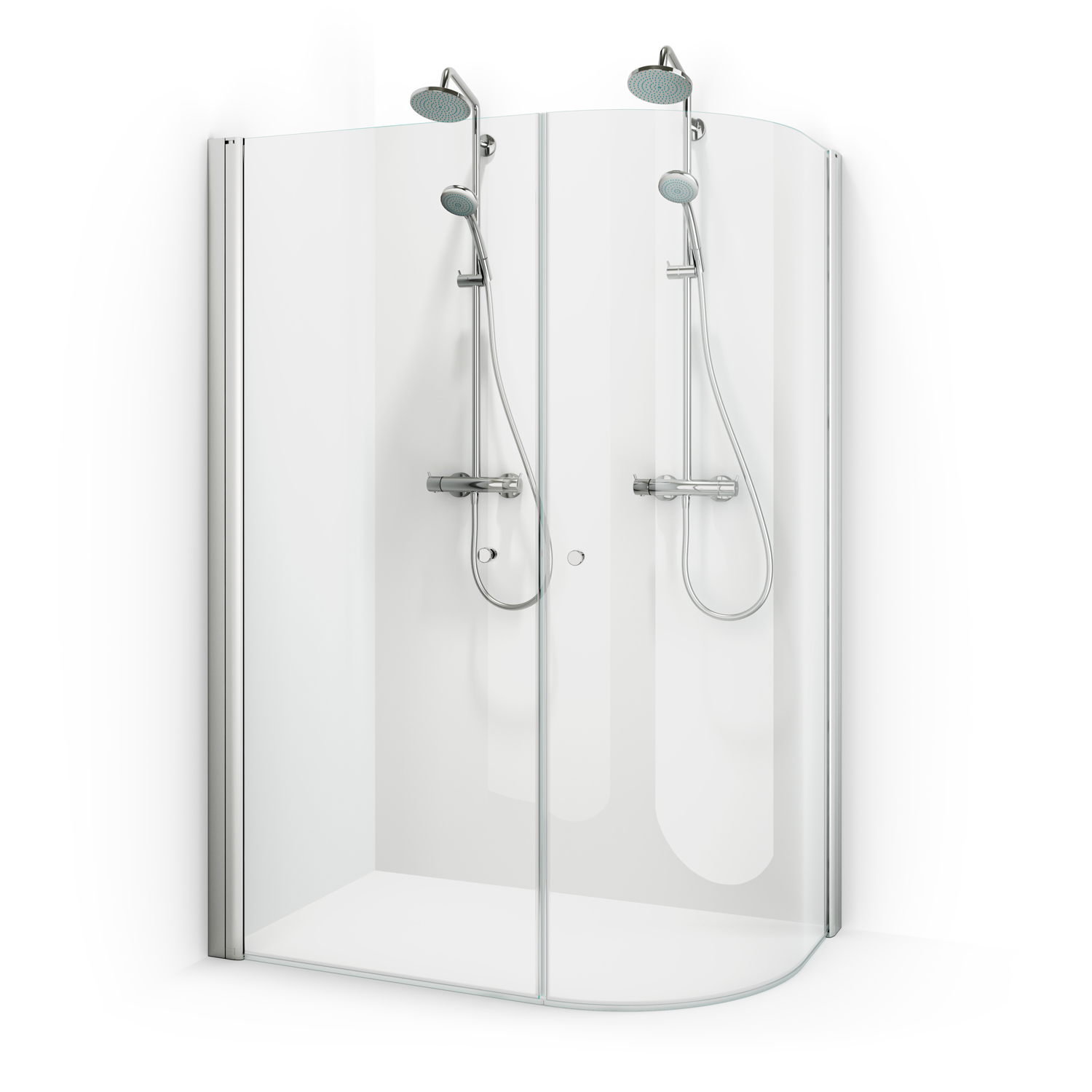 Spirit J 68x134 Ma Kl 680x1340x1970 mm, Matt Aluminium, Klarglas