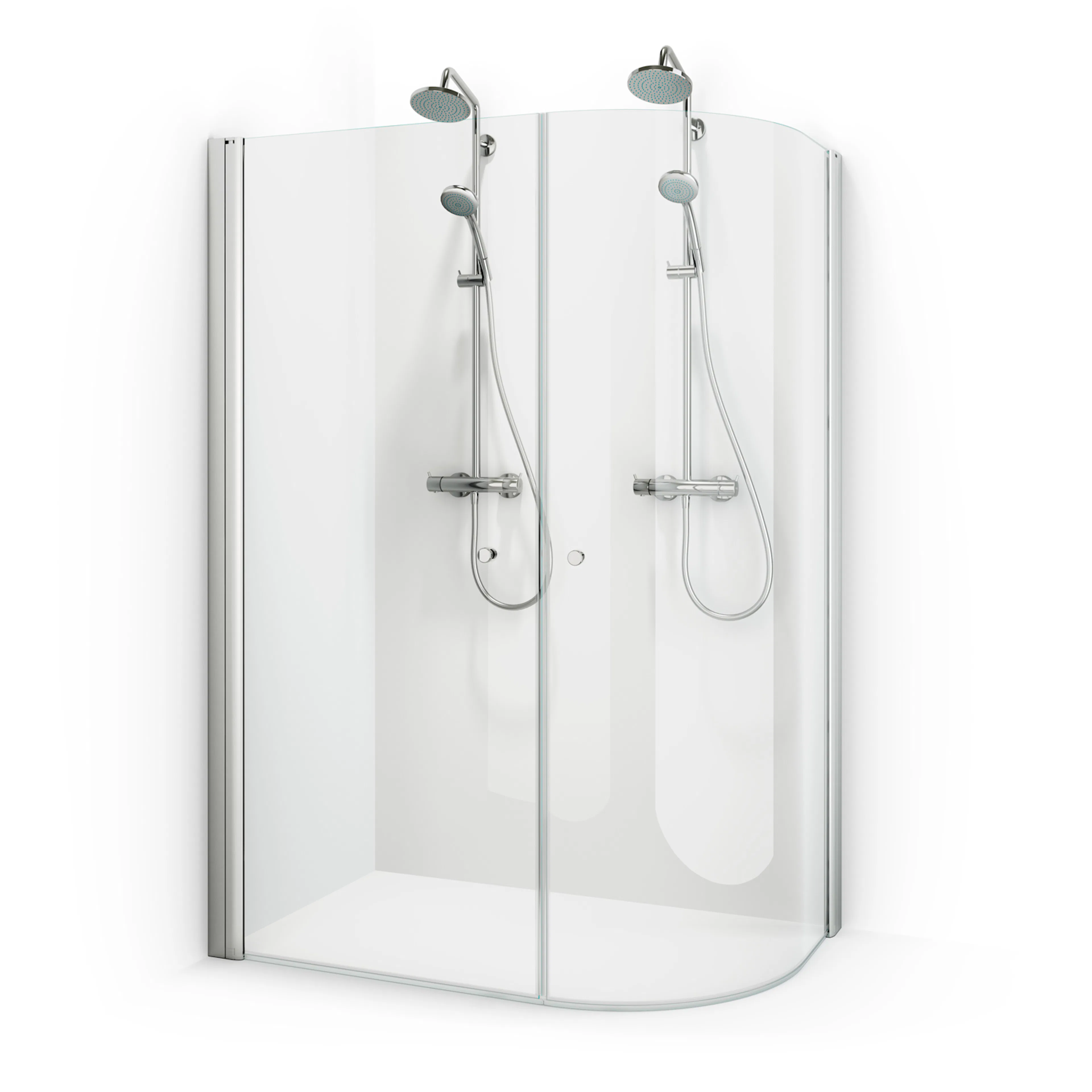 Spirit J 68x134 Ma Kl 680x1340x1970 mm, Matt Aluminium, Klarglas