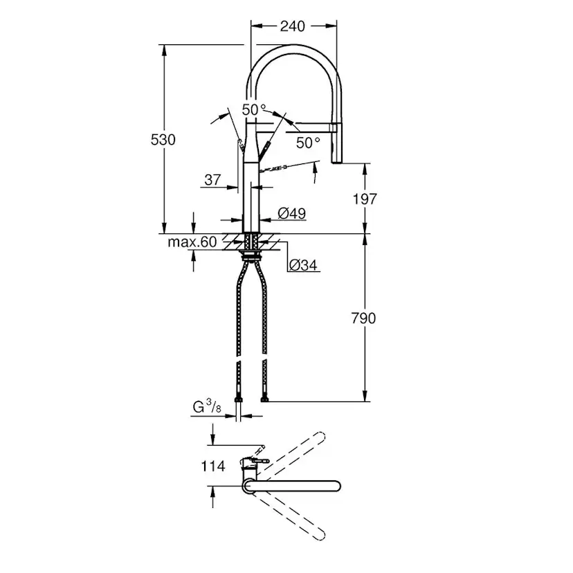 Köksblandare Grohe Essence 30294 Rostfri