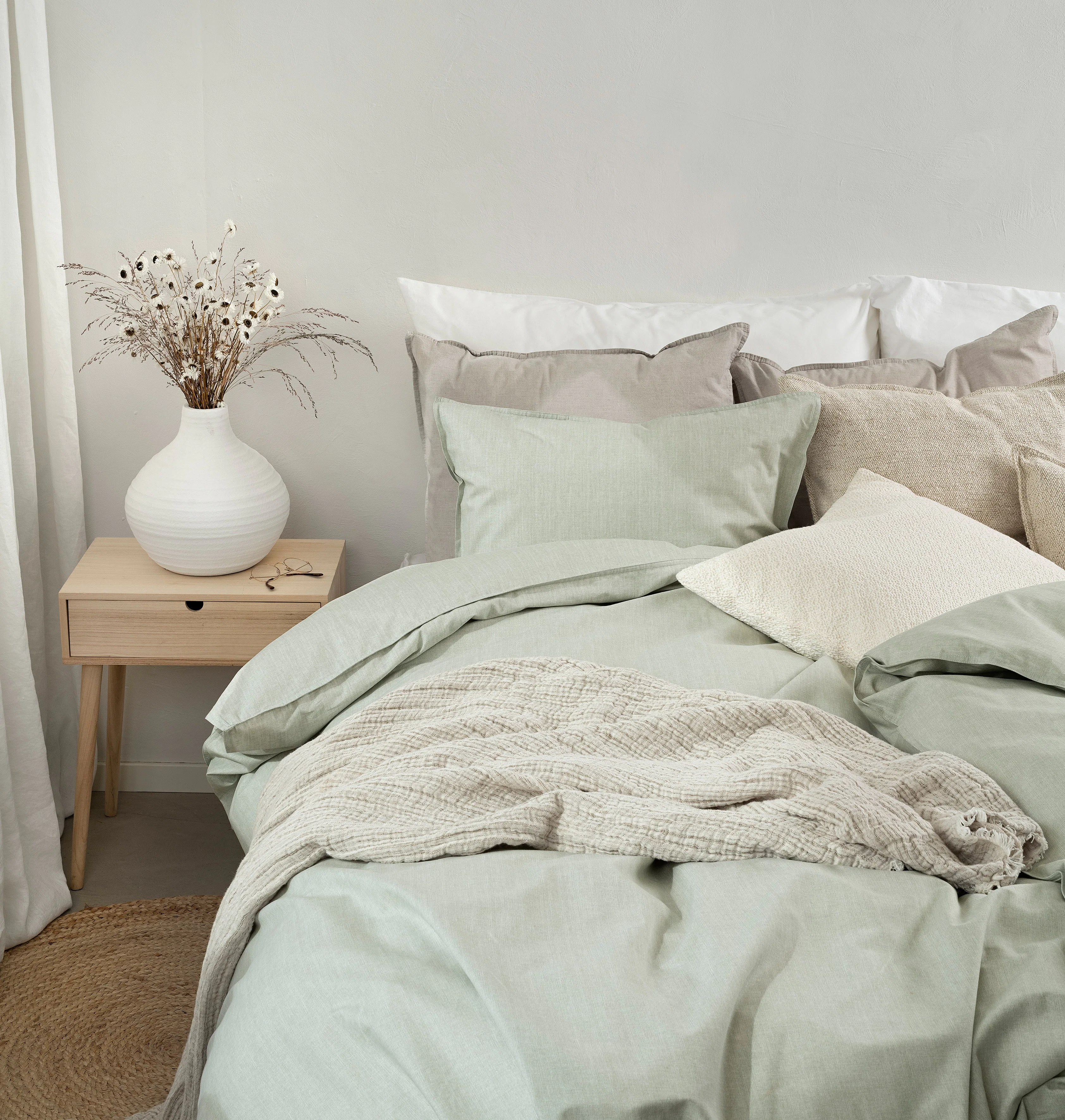 Påslakanset Borganäs of Sweden Chambray Grön