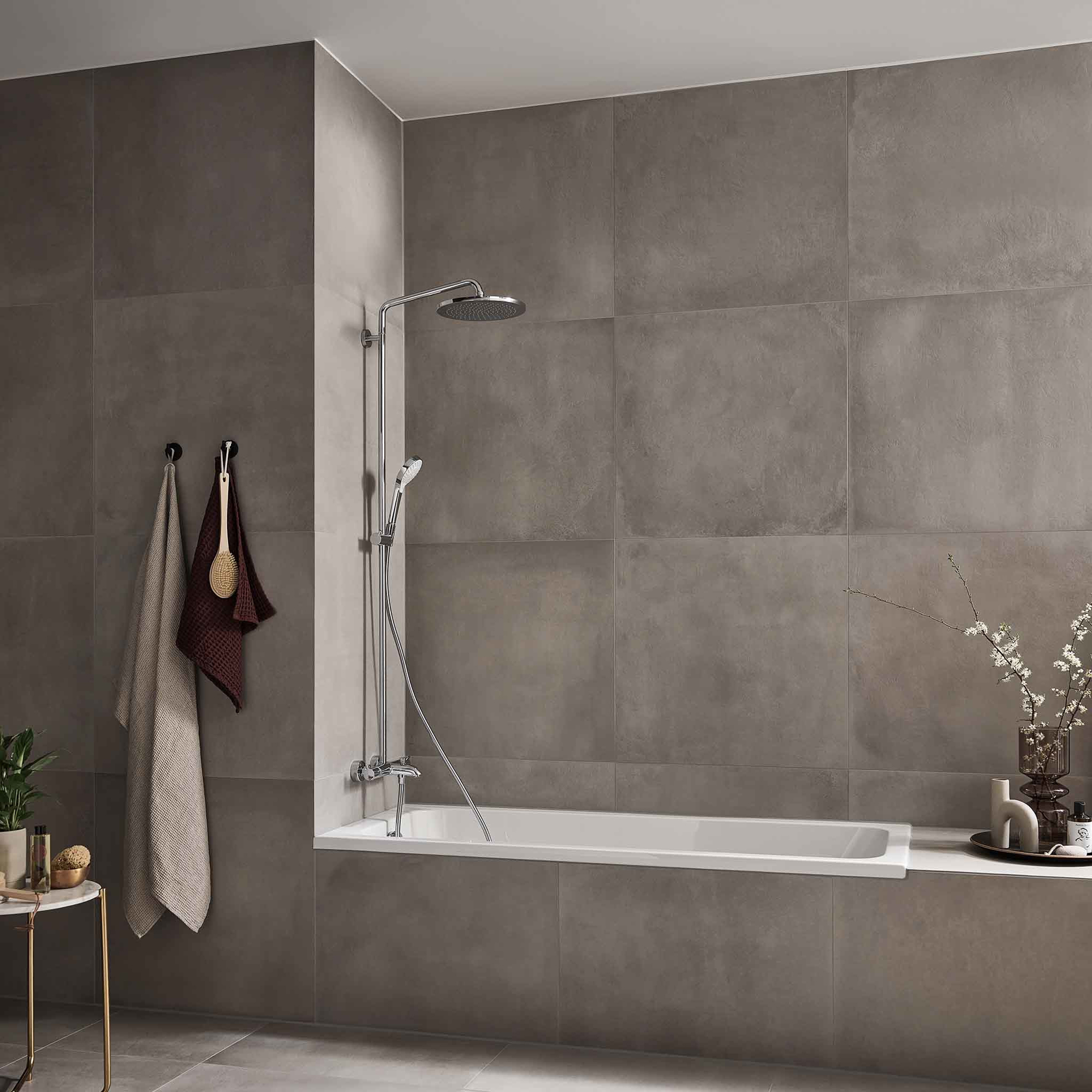 Takduschset Hansgrohe Croma Select S 280 Air 1jet Showerpipe med Badkarsblandare