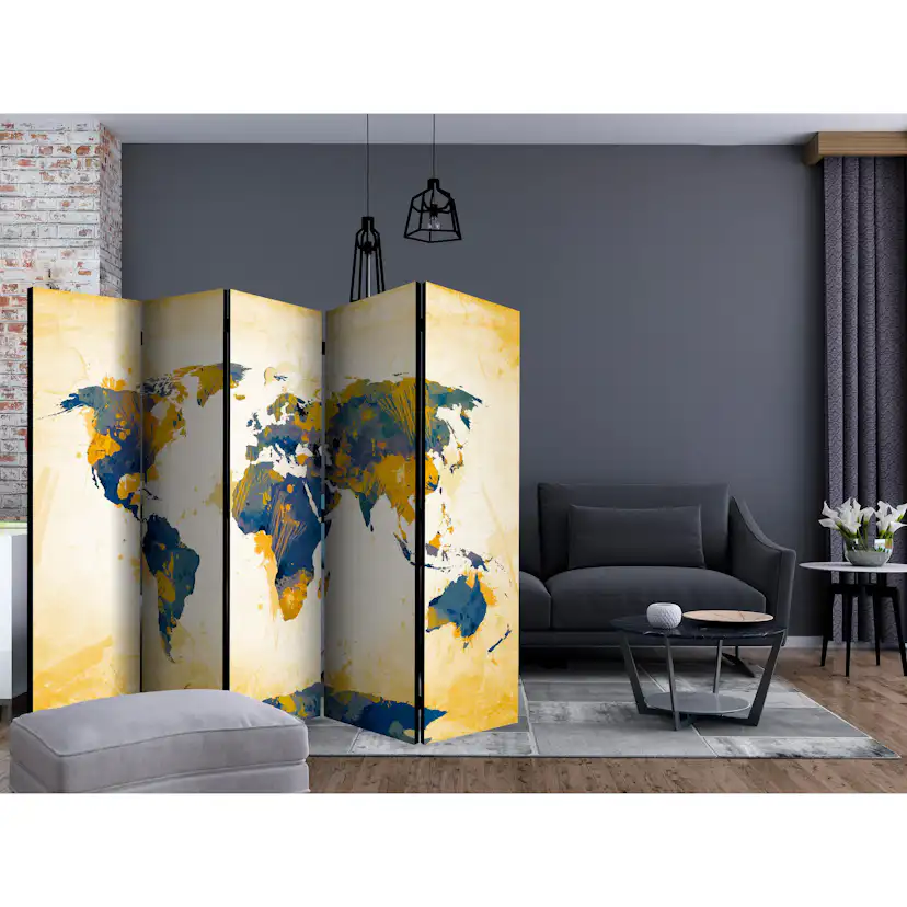 Rumsavdelare Arkiio Map of the World Arkiio Sun and Sky II 225x172 cm