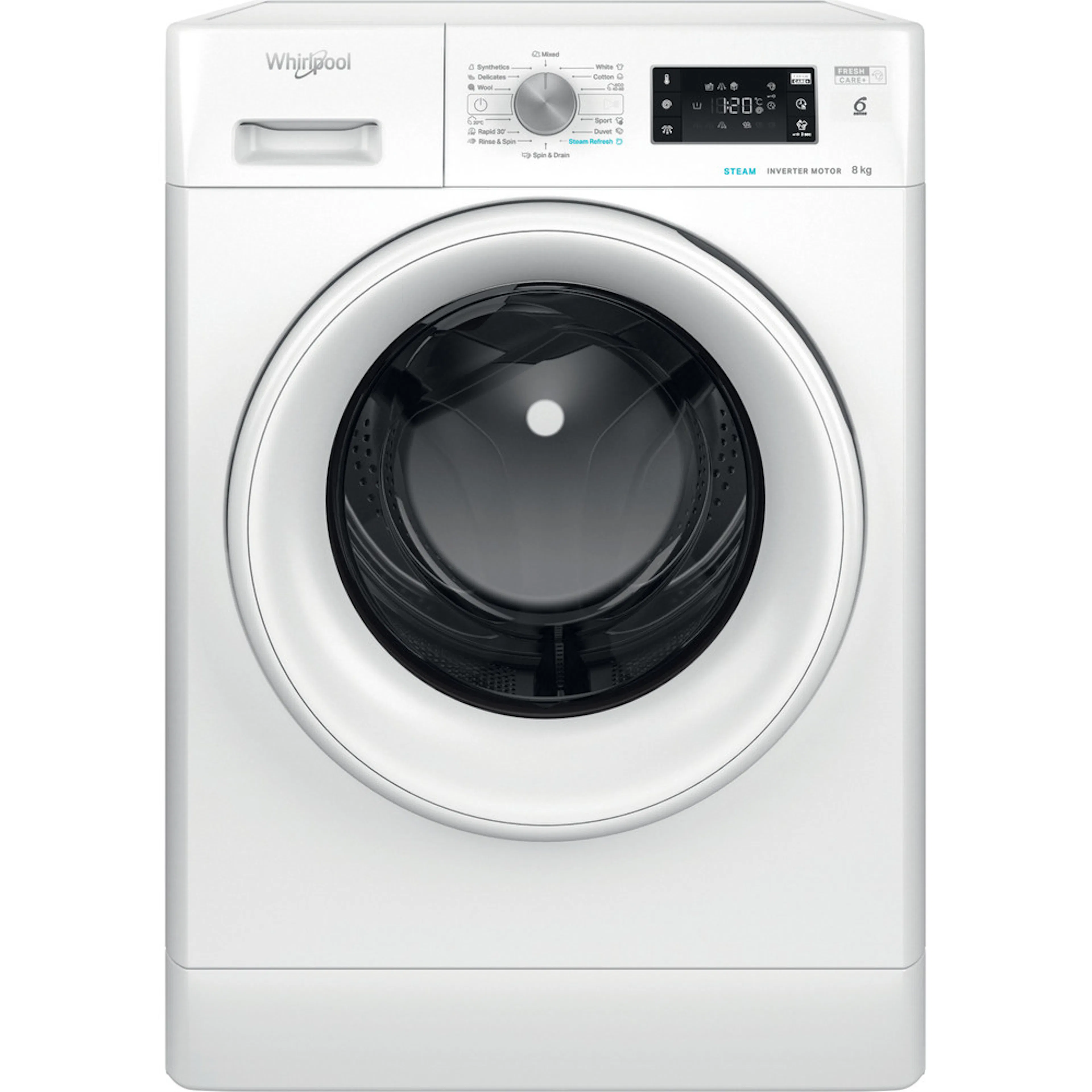 Frontmatad Tvättmaskin Whirlpool FFB 8458 WV EU 8kg Invertermotor FreshCare+