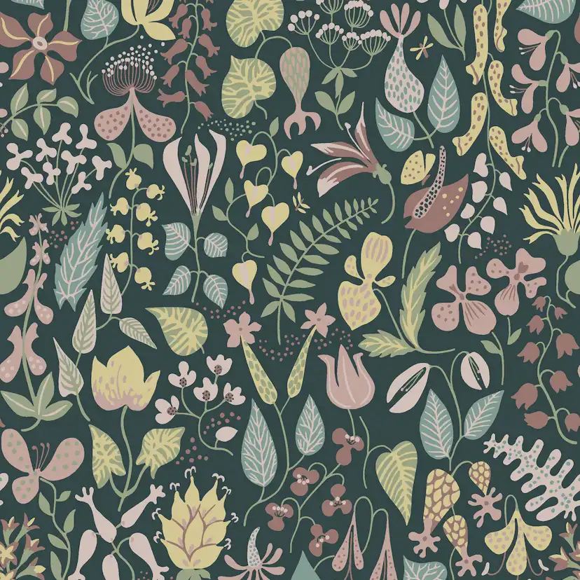 Tapet Boråstapeter Stig Lindberg Herbarium 1976
