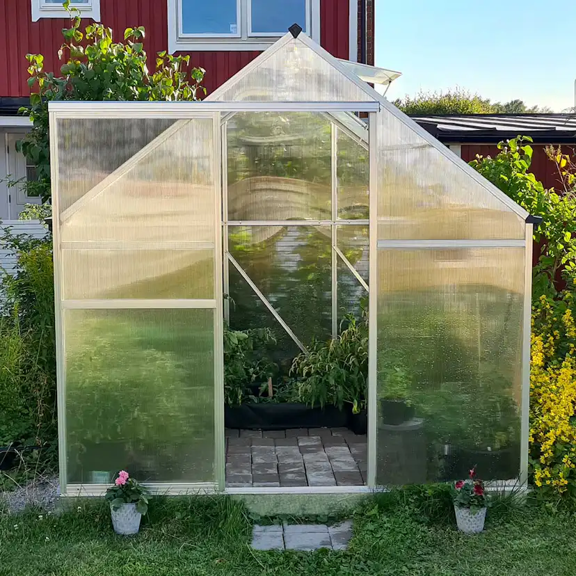 Växthus Metalcraft 5,1 kvm Silver Kvadrat