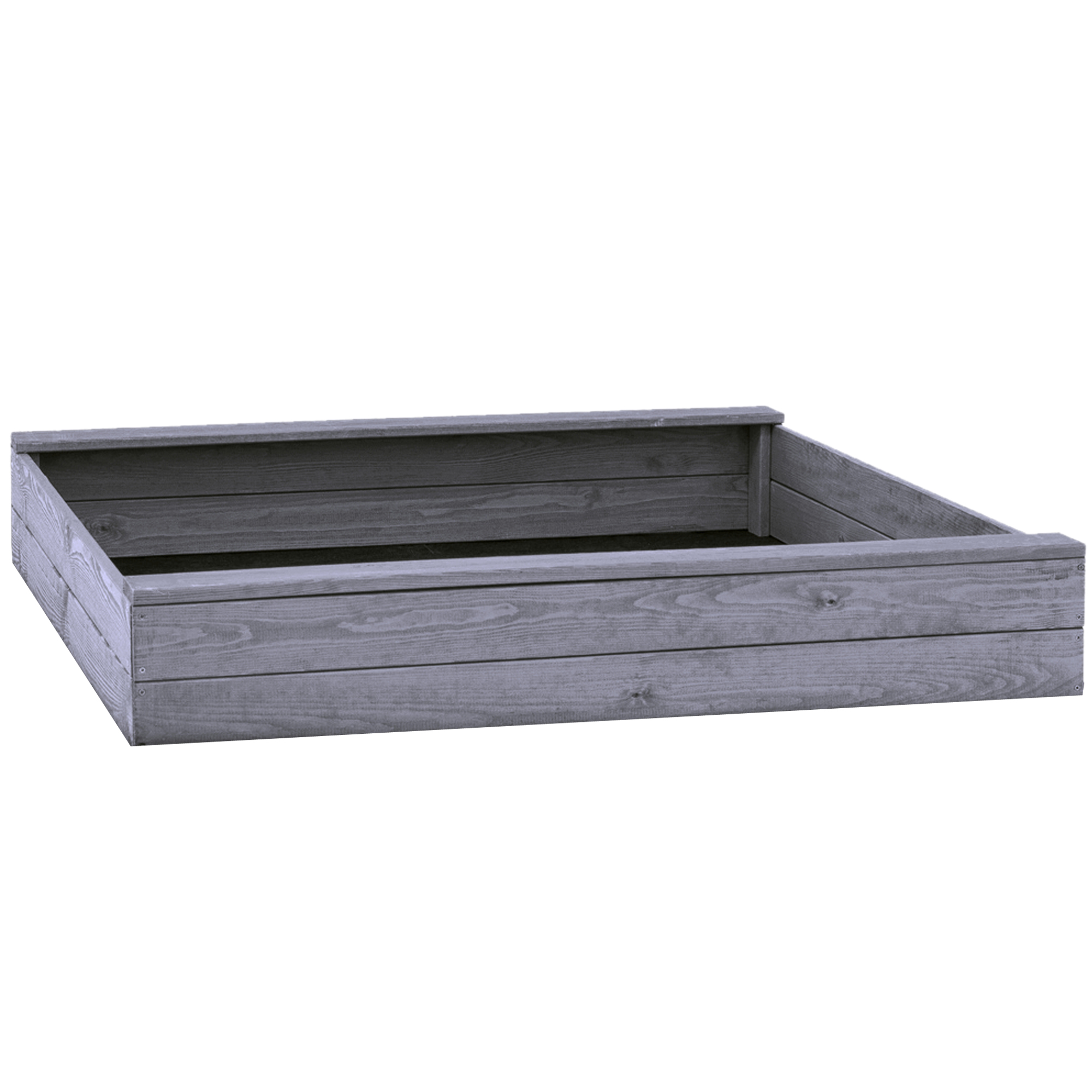 Sandlåda Nordic Play Grå Grundmålad 120x120 cm Smal