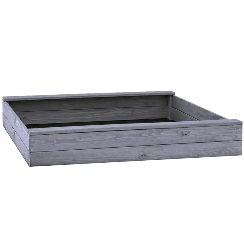 Sandlåda Nordic Play Grå Grundmålad 120x120 cm Smal