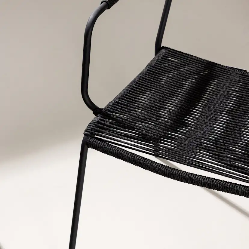 Lindos Armchair - Black Alu / Black Rope Svart