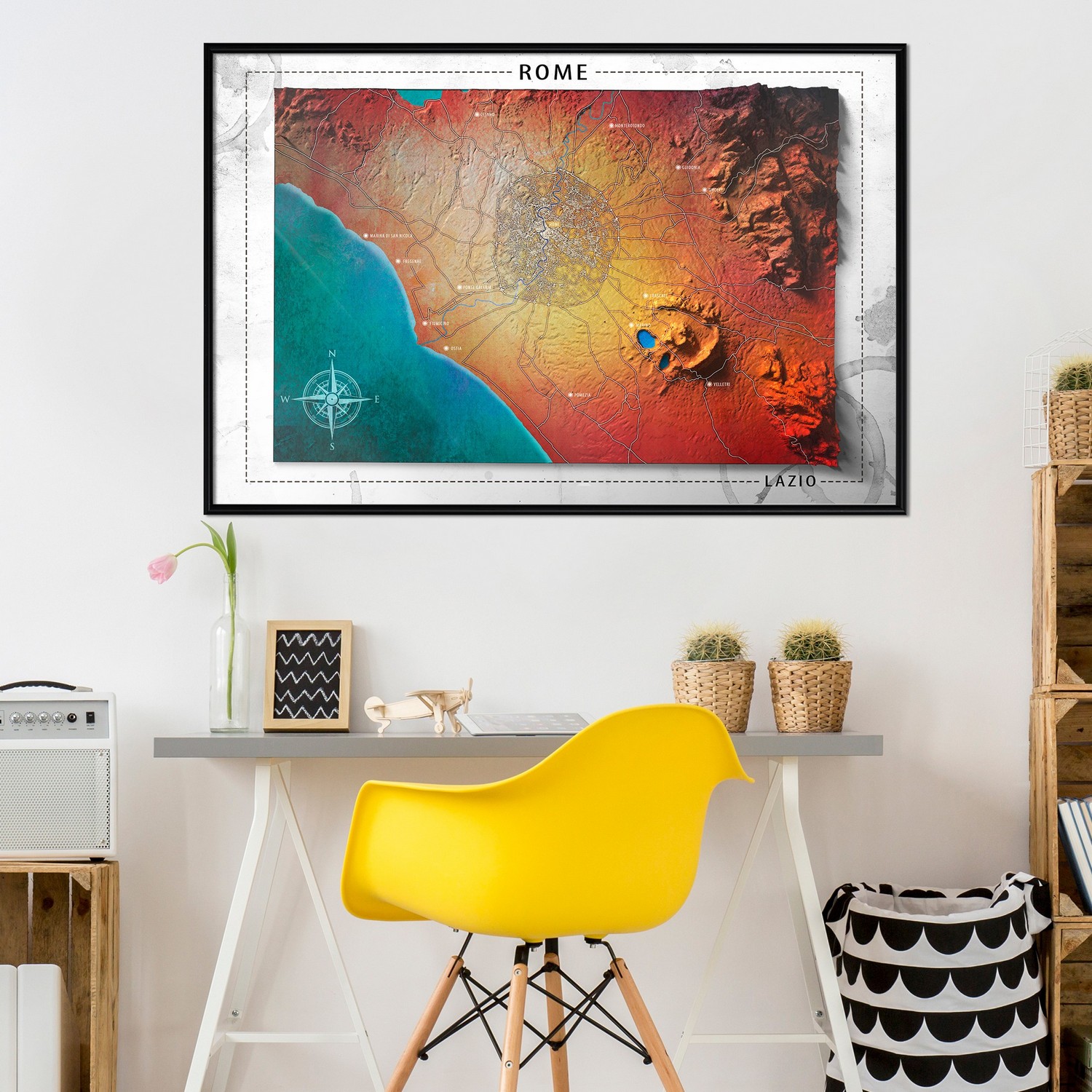 Poster Artgeist Affisch Isometric Map Rome