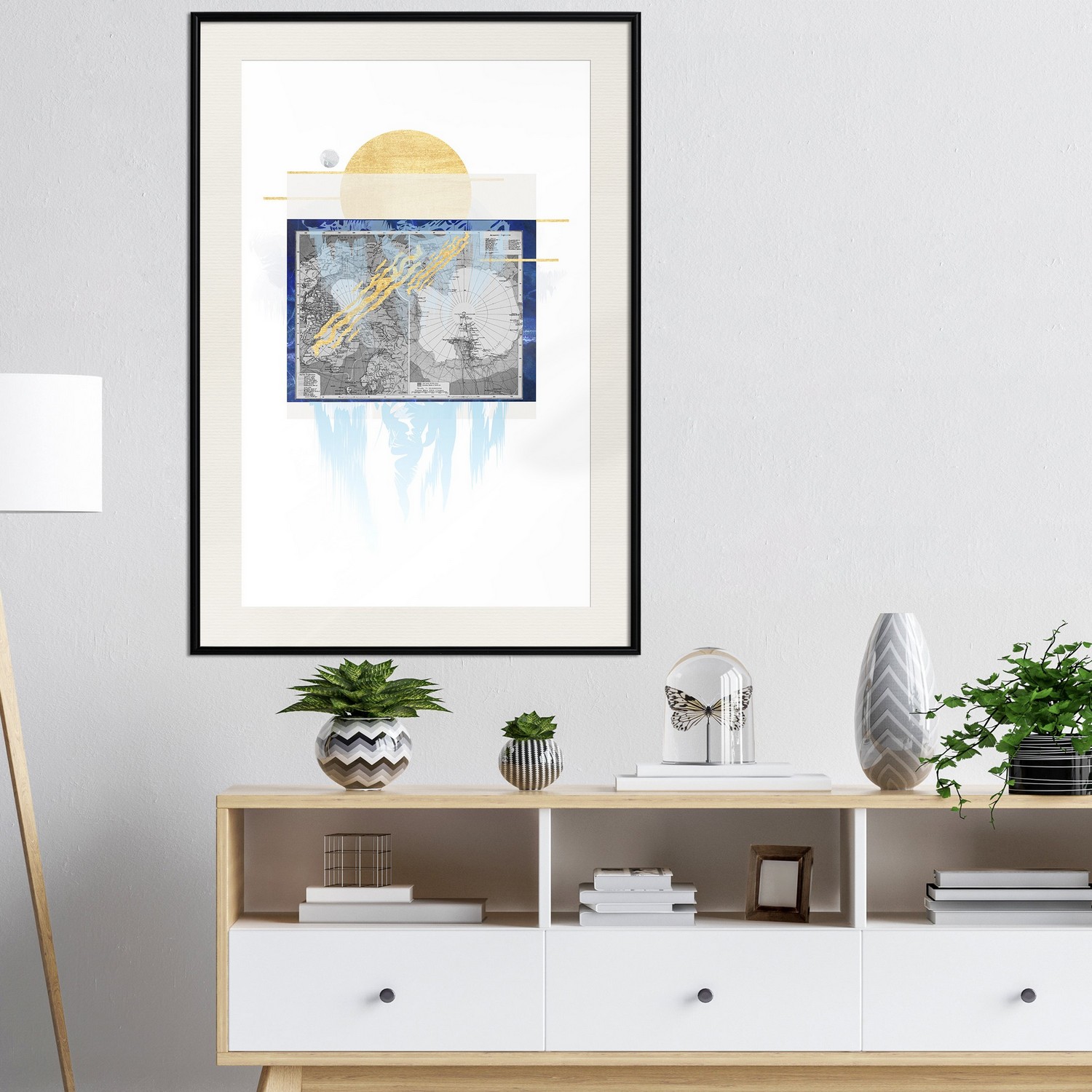 Affisch - Antarctica [Poster] 40x60 Svart ram med passepartout, 40x60 cm