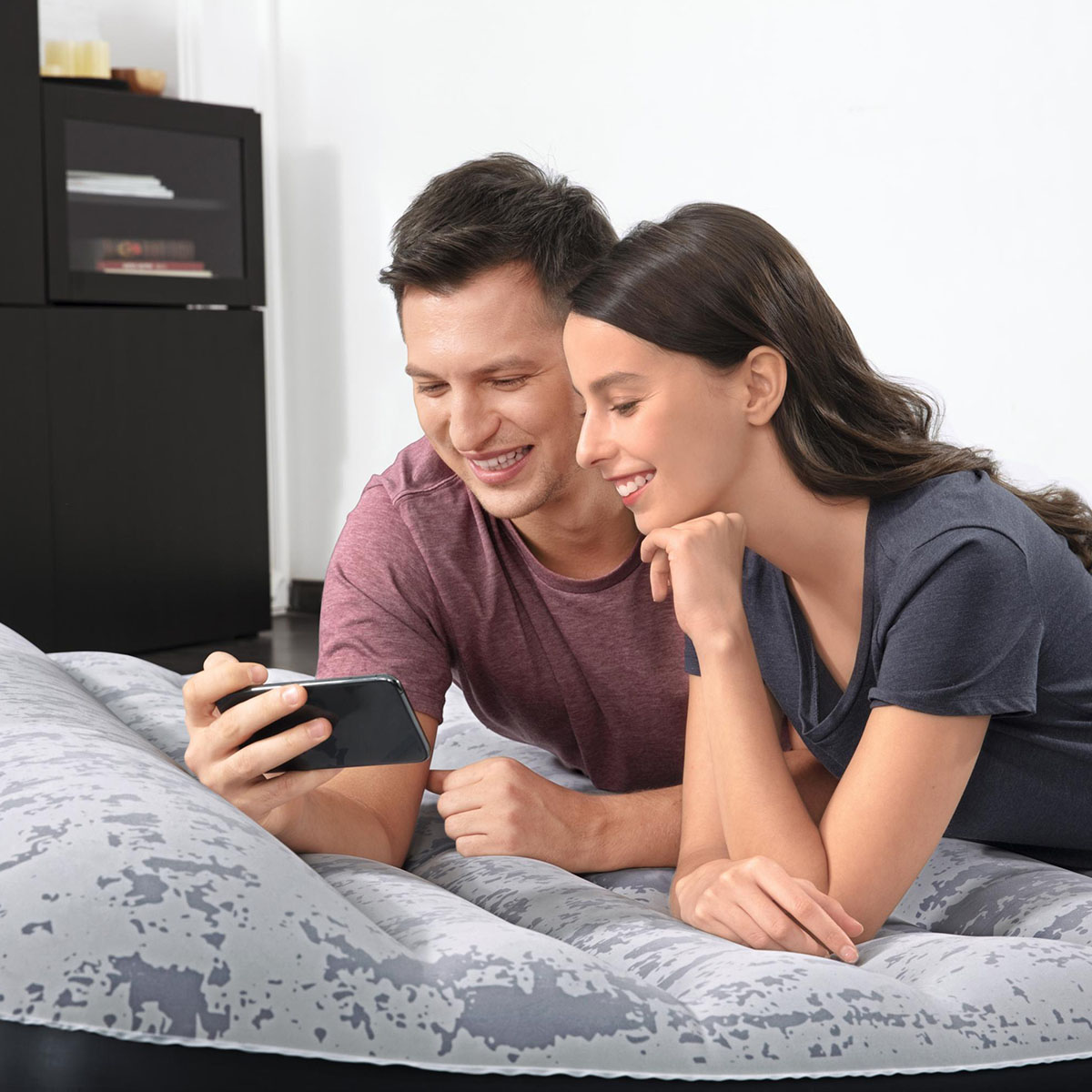 Uppblåsbar Madrass Bestway Tritech Airbed Queen Fashion Flock