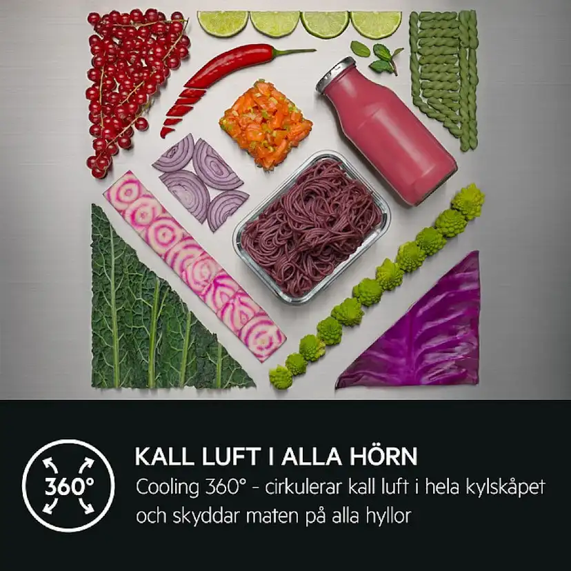 Fristående Kylskåp AEG ORK8M391DL Svart med Cooling 360° och CustomFlex®