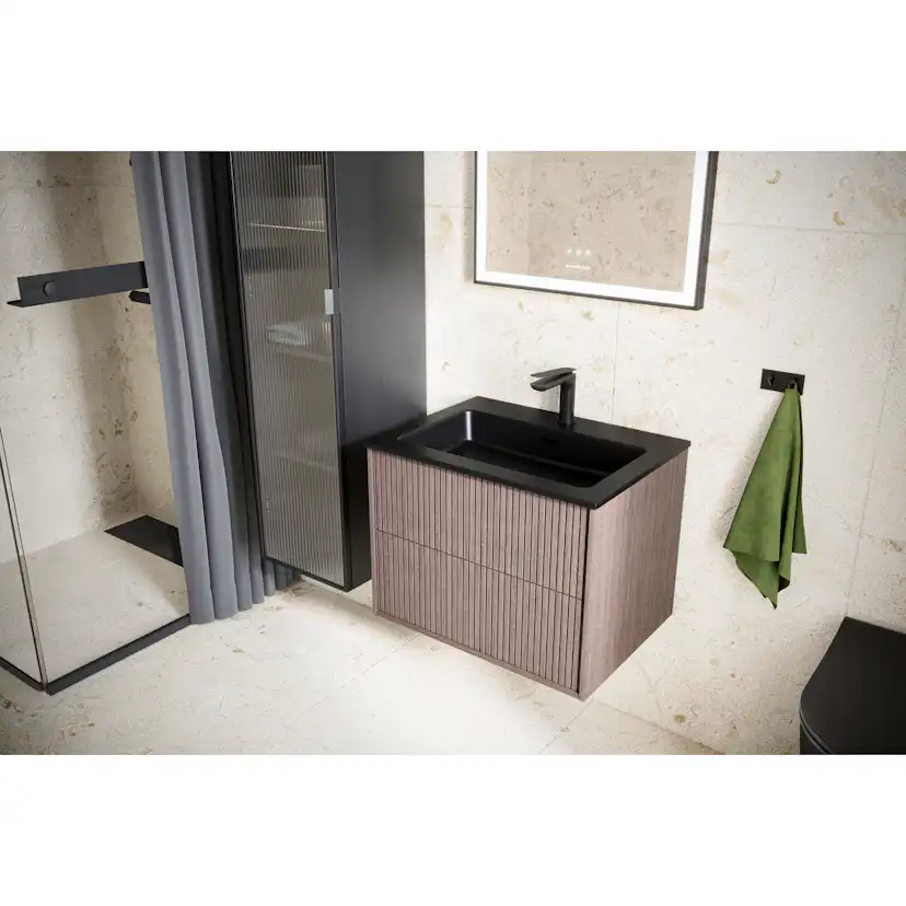 Langfoss Gardinskena 90x7x1,5 Svart Matt B: 900 mm, Mattsvart