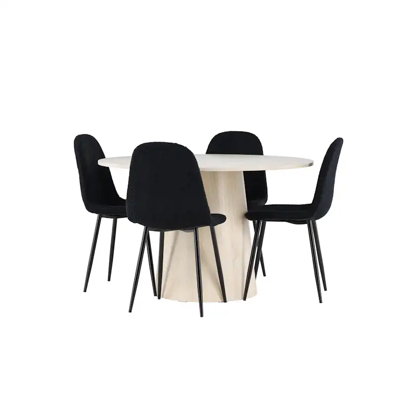 Matgrupp Venture Home Lanzo Ø120 med 4 st Polar Stolar Teddy