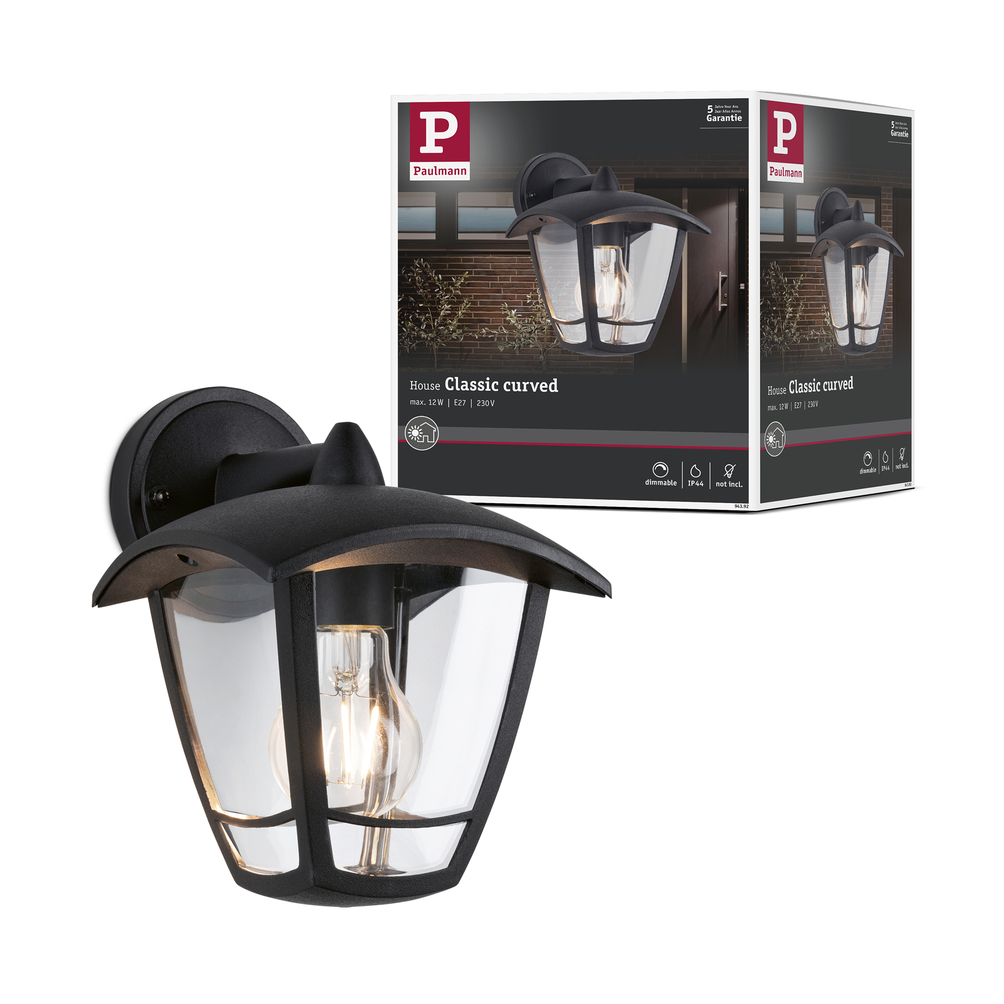 Fasadbelysning Paulmann Classic Curved Stående IP44 230V