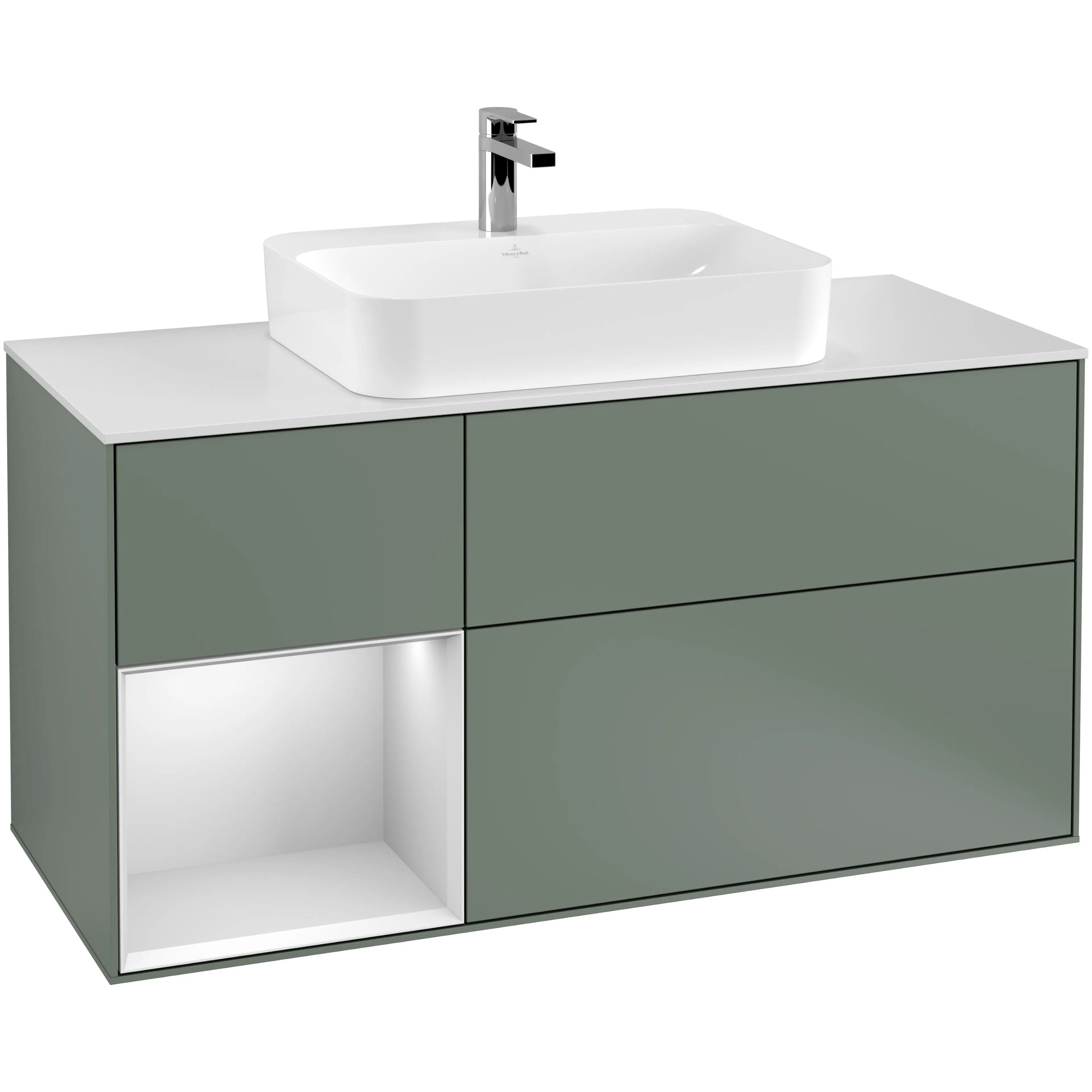 Tvättställsskåp Villeroy & Boch Finion med 3 Lådor Hylla och Bänkskiva för Ytmonterat Tvättställ