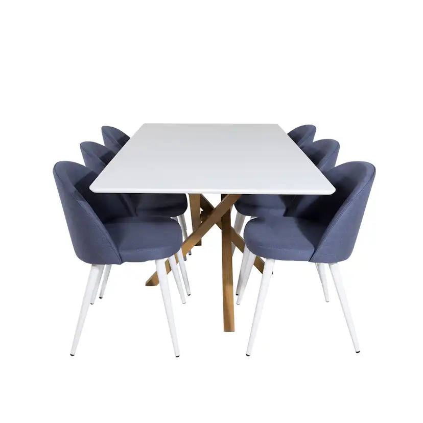 Matgrupp Venture Home Piazza med 6 Velvet stolar Tyg