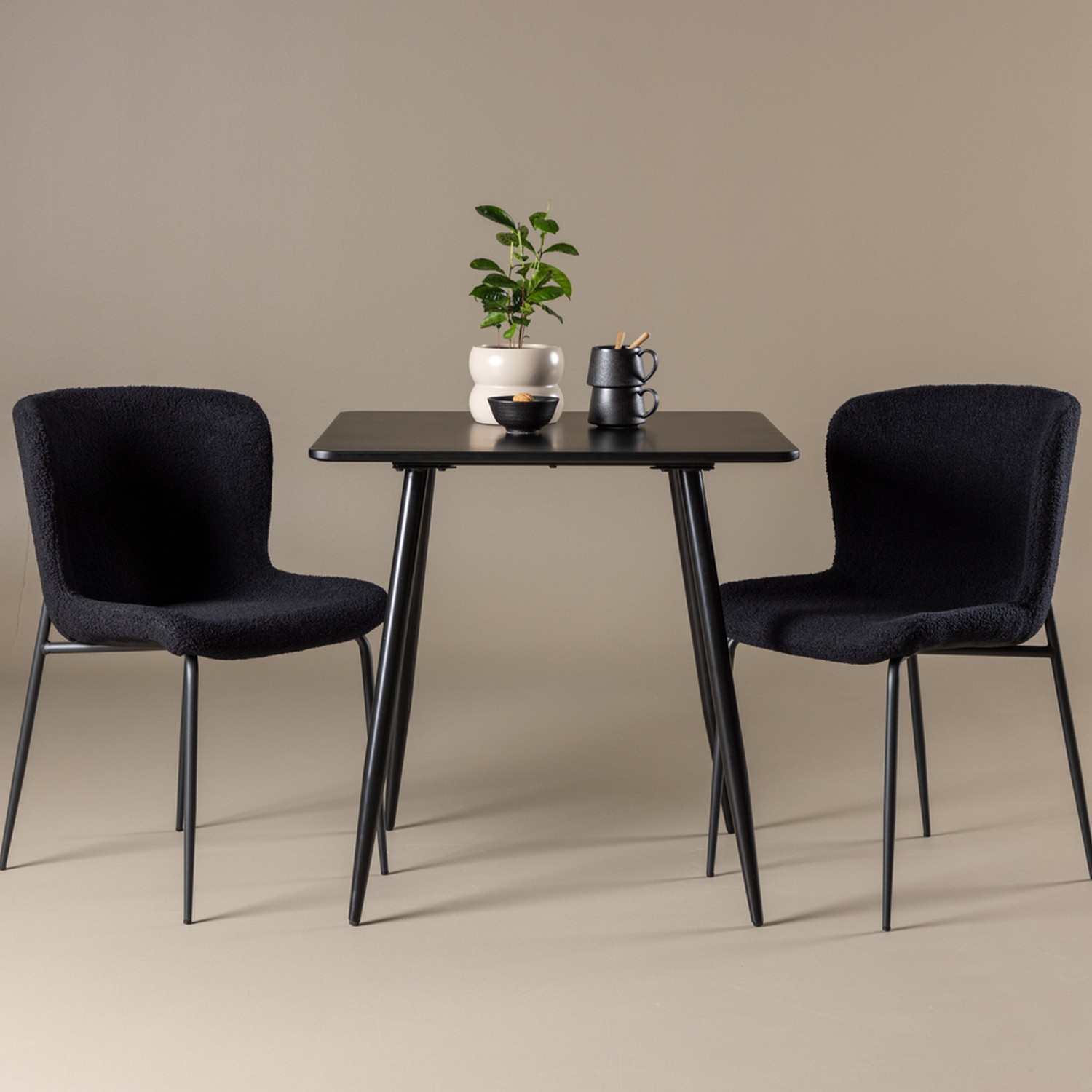 Polar Dining Table 75x75 cm - Black / Black Svart