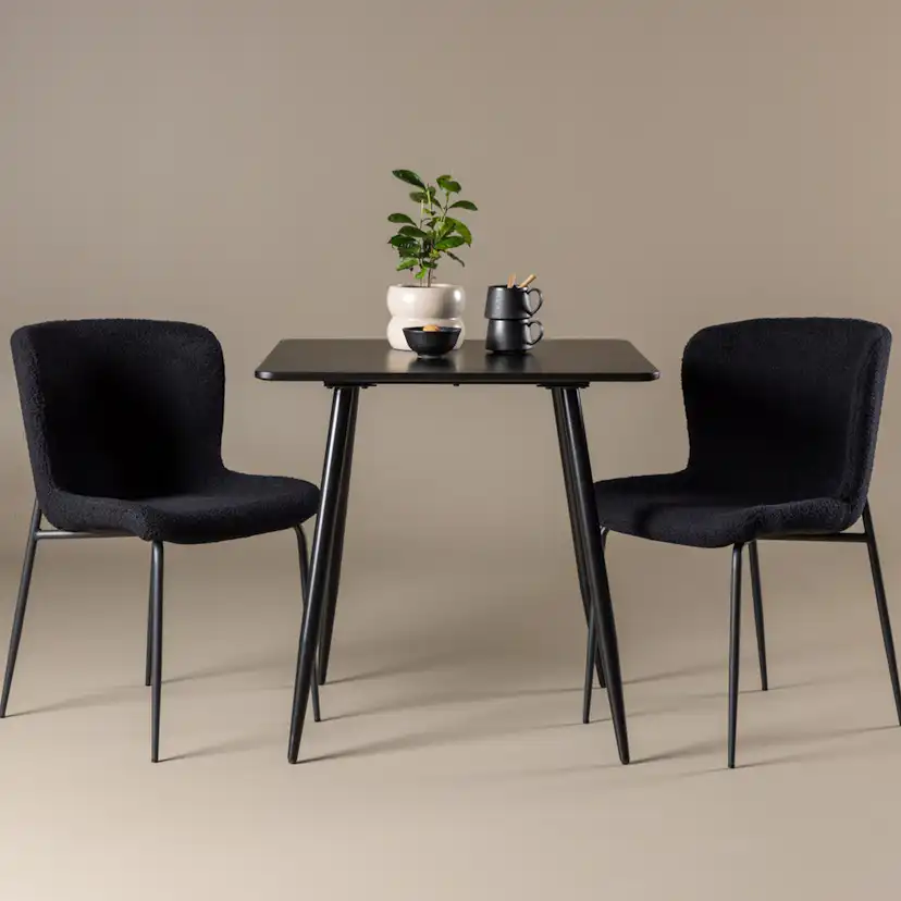 Polar Dining Table 75x75 cm - Black / Black Svart