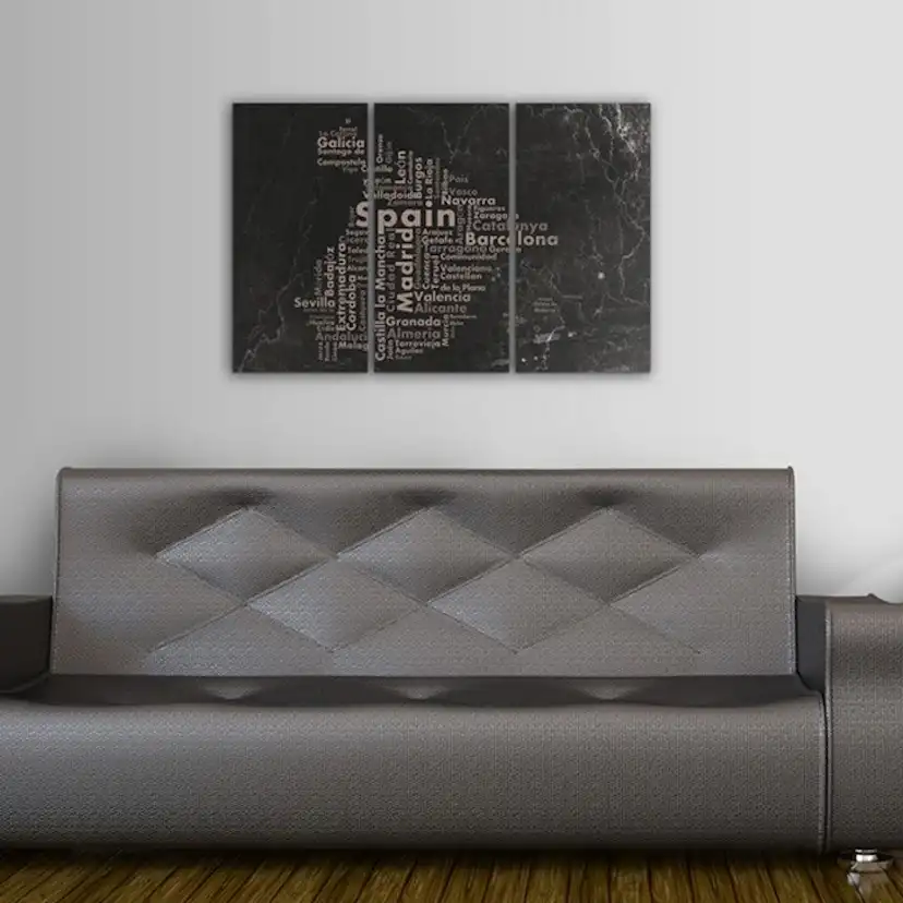 Tavla Arkiio Text Map Of Spain On The Blackboard Triptych