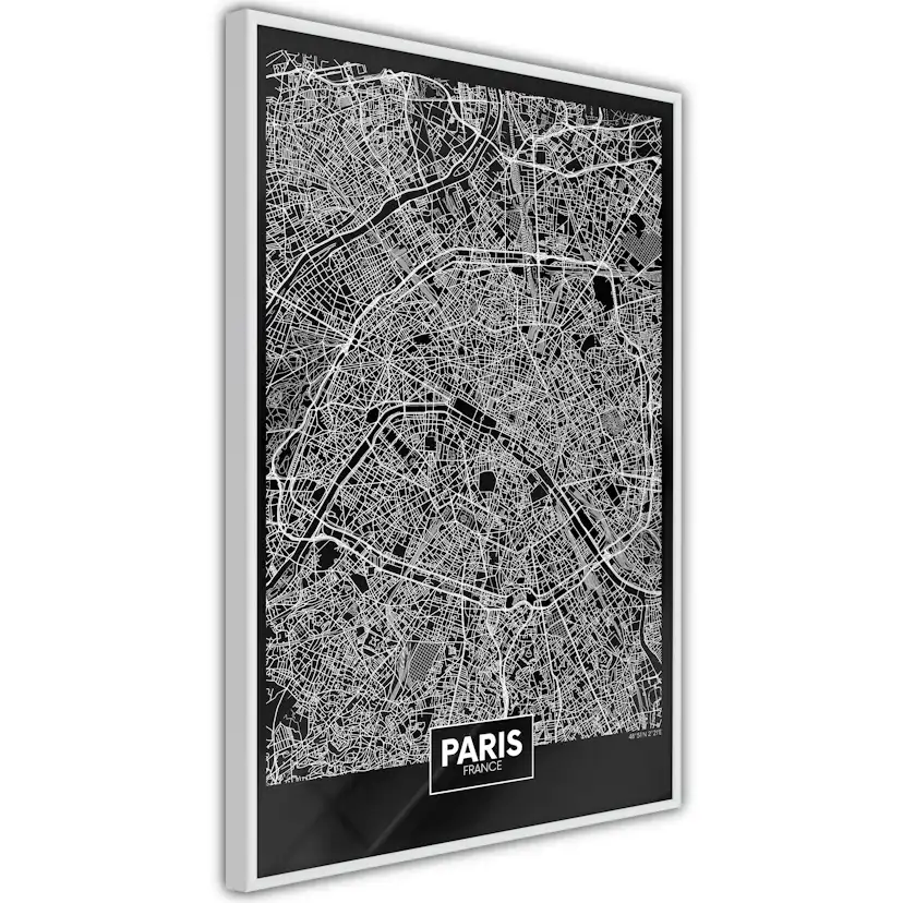 Poster Artgeist Affisch Dark Map of Paris