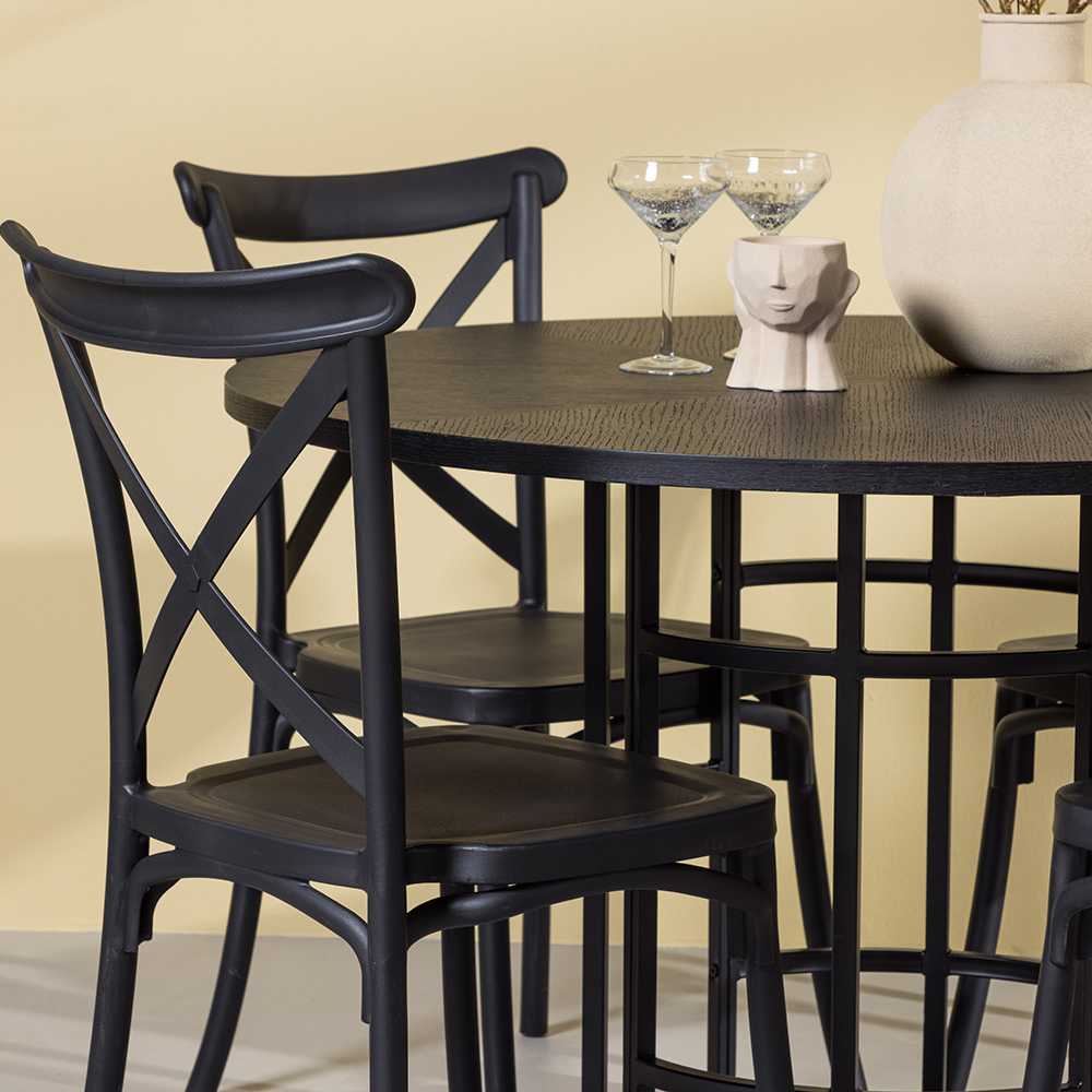Matgrupp Venture Home Copenhagen Ø 115 cm med 4 Crosett Stolar