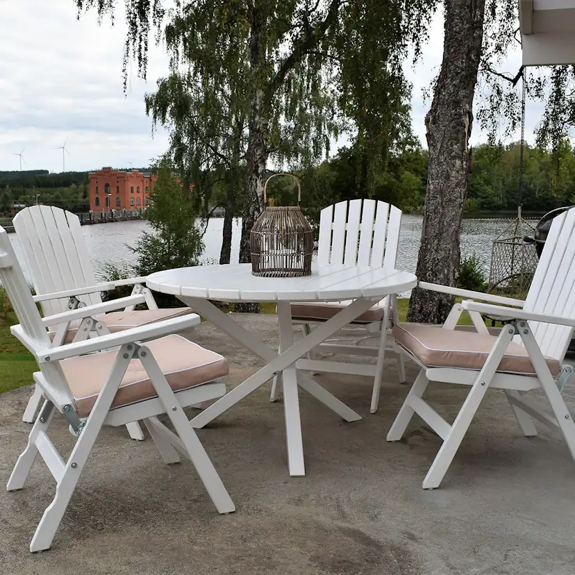 Matgrupp Baltic Garden Scottsdale Ø112 Med 4 Kungshamn Stolar