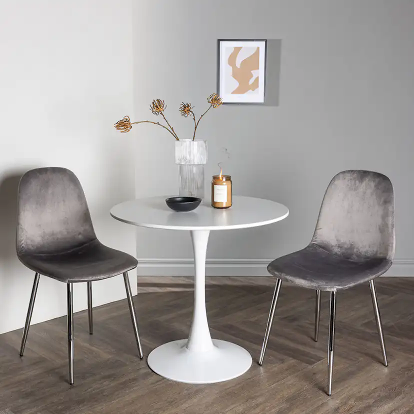 Matgrupp Venture Home Hamden Ø80 cm med 2 st Eva stolar
