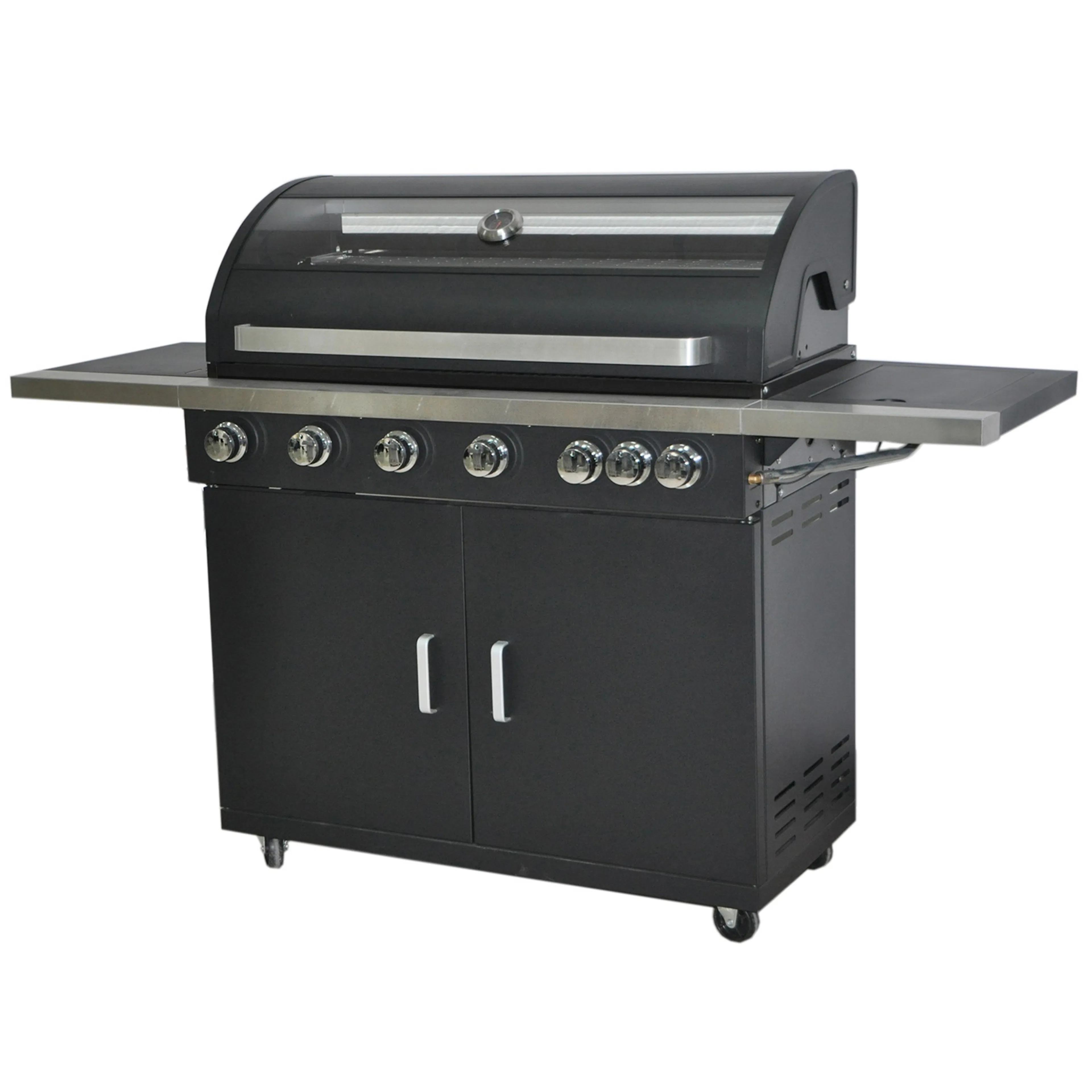 Gasolgrill Kobe 6+1 Brännare Svart Med Gaslock
