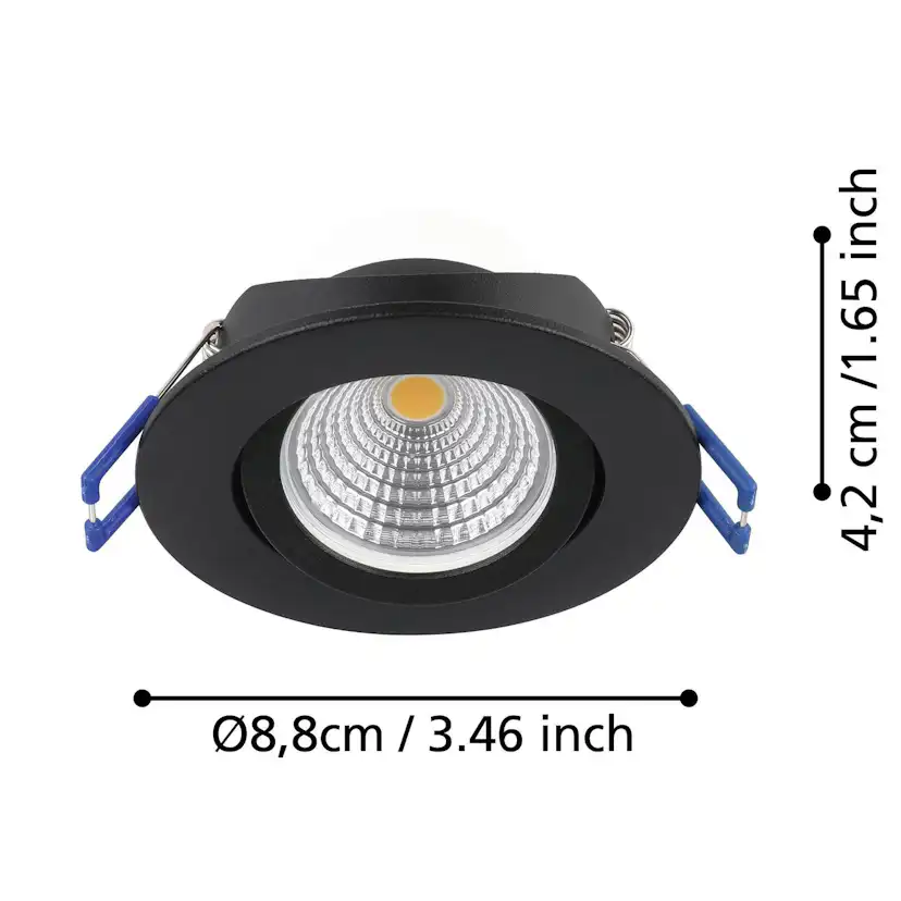 Infälld Lampa Eglo Saliceto 3 st Ø88 mm 2700K Svart