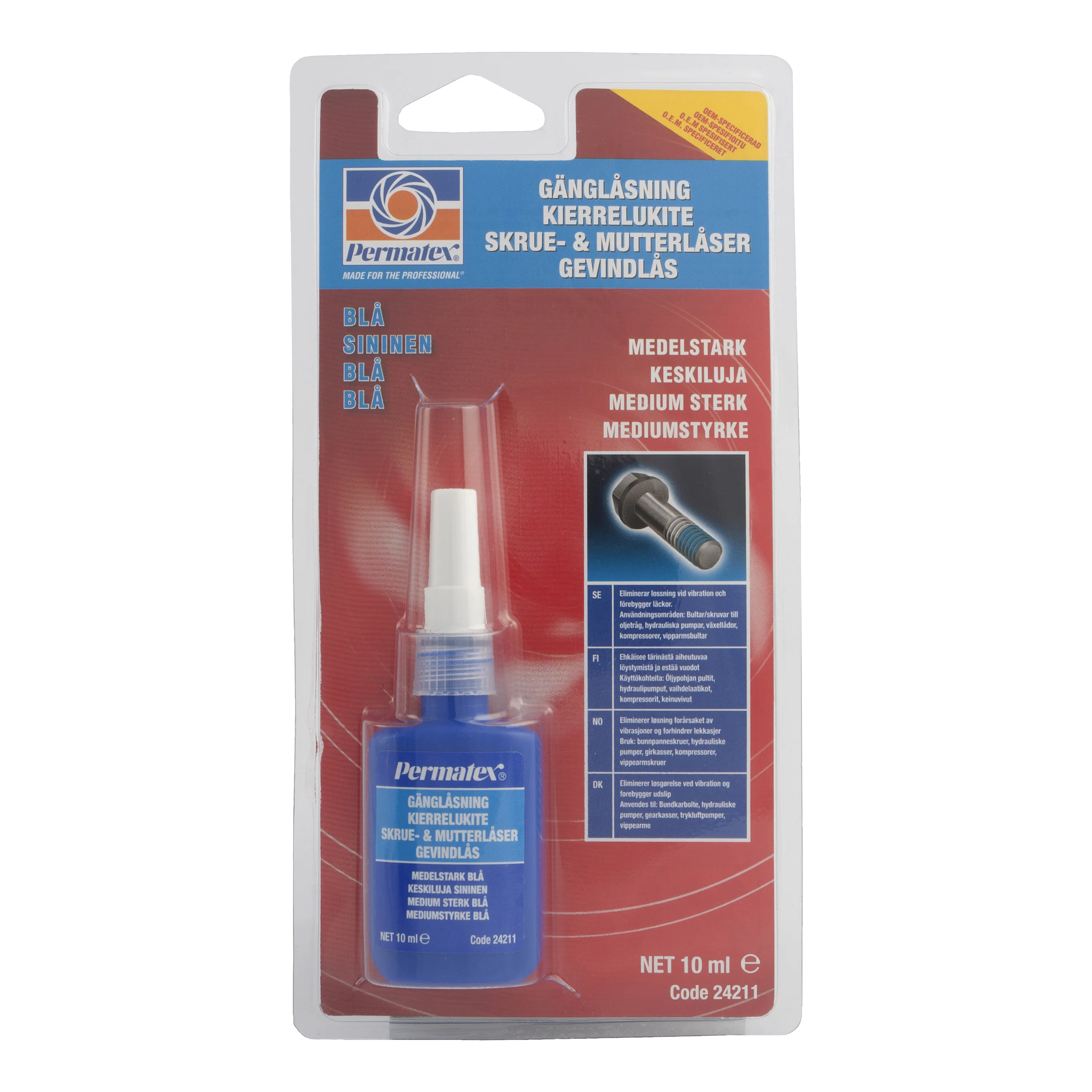 Gänglåsning Permatex Blå Medel 10ml