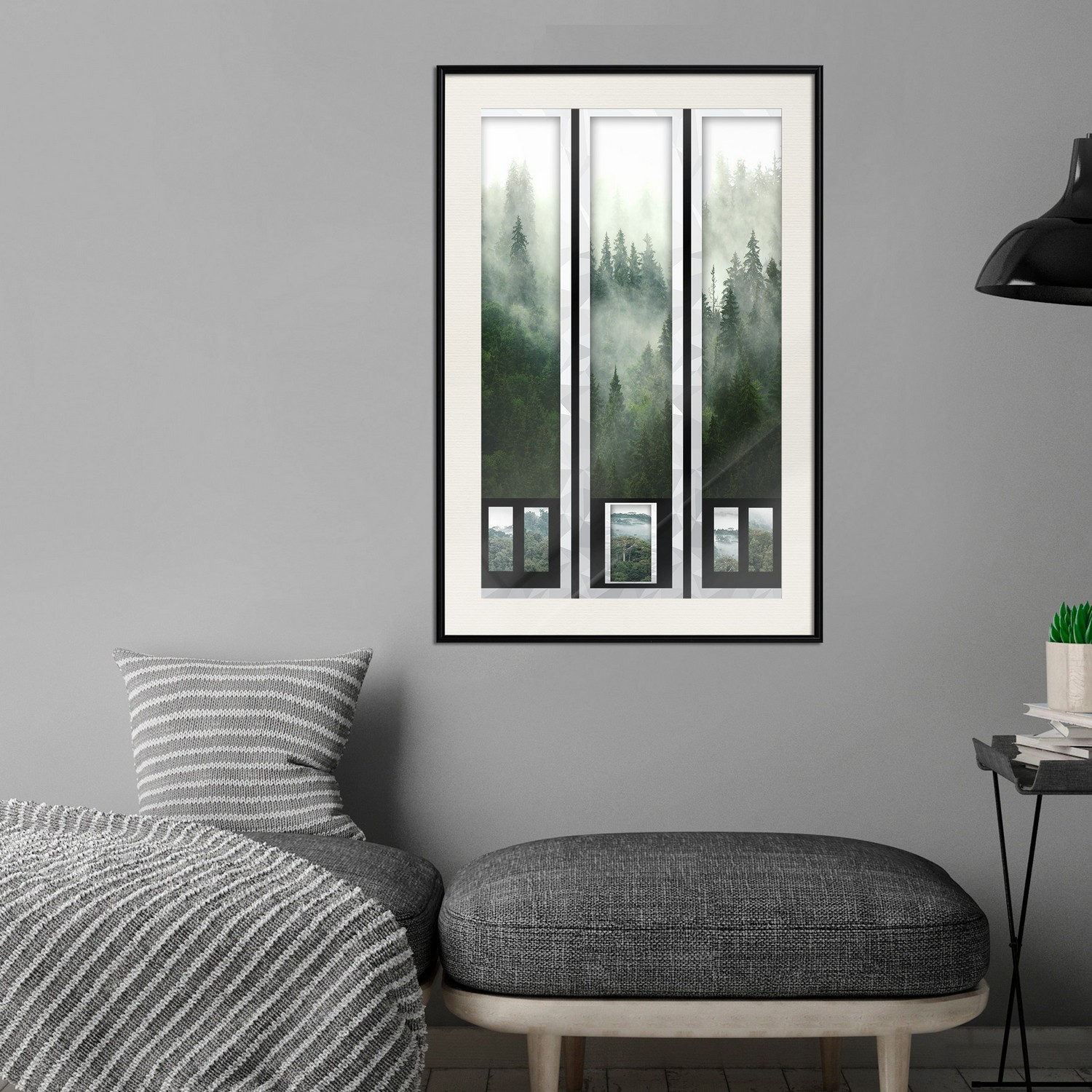 Affisch - Memories Cards [Poster] 40x60 Svart ram med passepartout, 40x60 cm