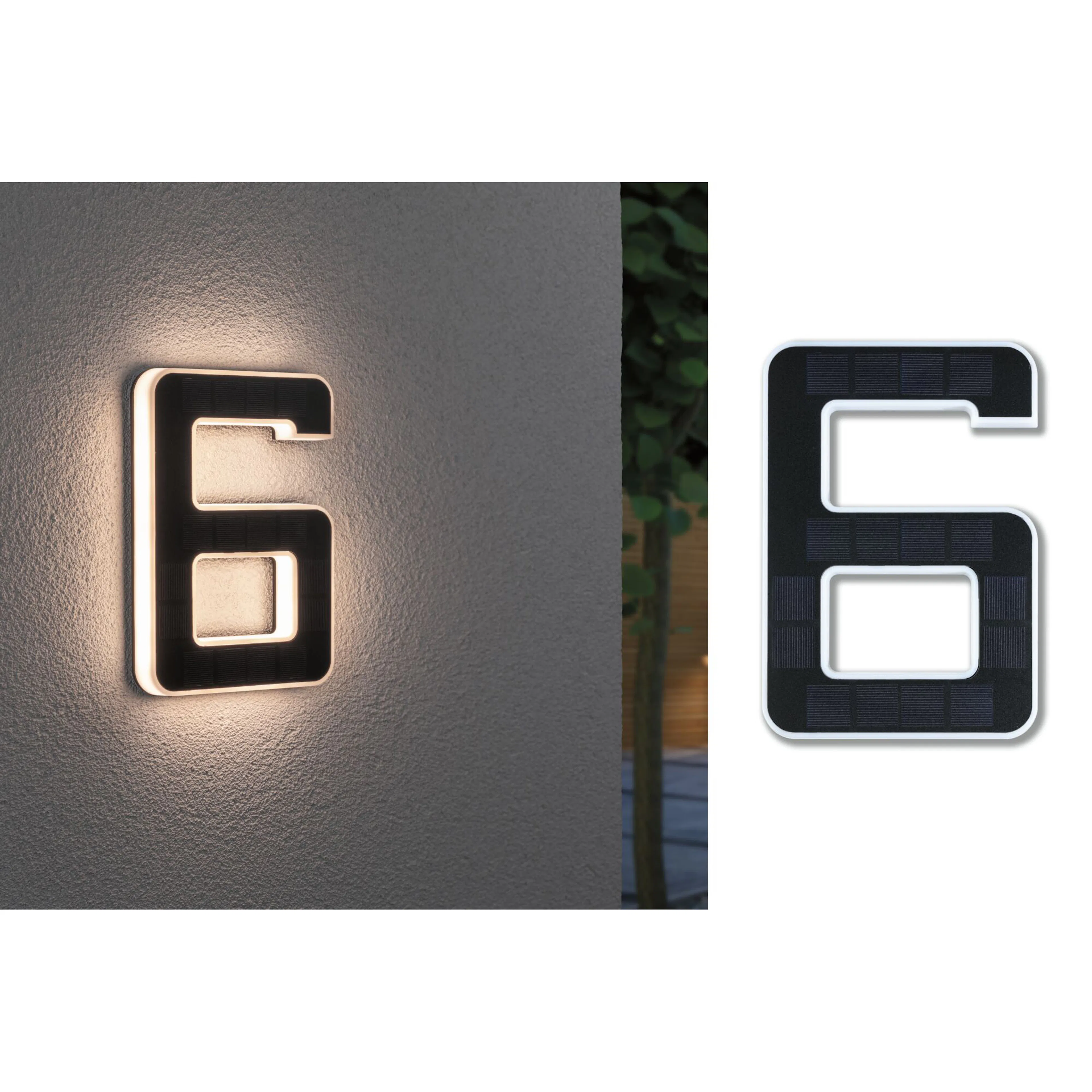 Fasadbelysning Solcell LED Paulmann Husnummer 0-9 med belysning inkl. utbytbart batteri IP44 Design: 6