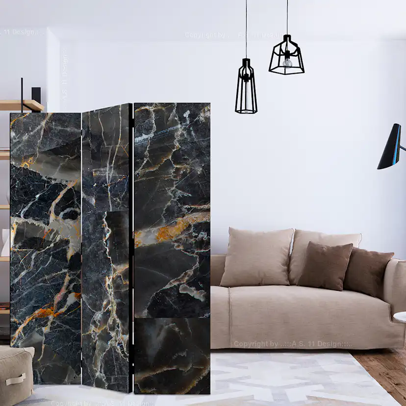 Rumsavdelare Skärmvägg Arkiio Black Marble 135x172 cm