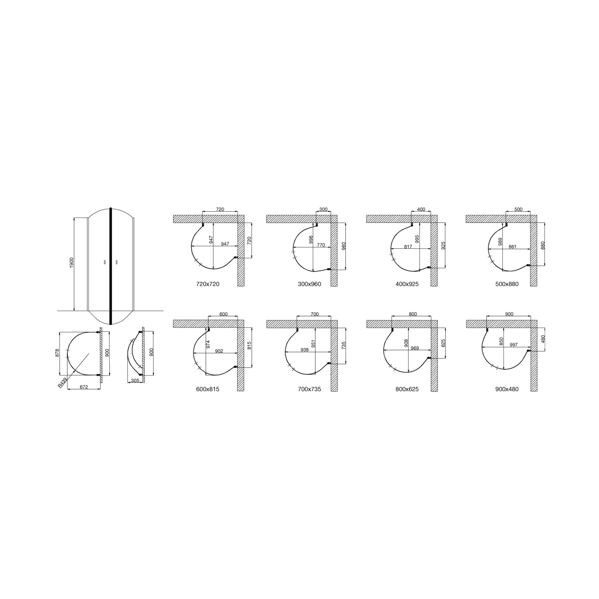 Duschhörn Arrow Free Mini Klarglas