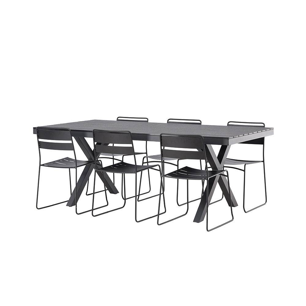 Garcia Diningtable Alumnium - Black / Rectangular 100*200* + Svart