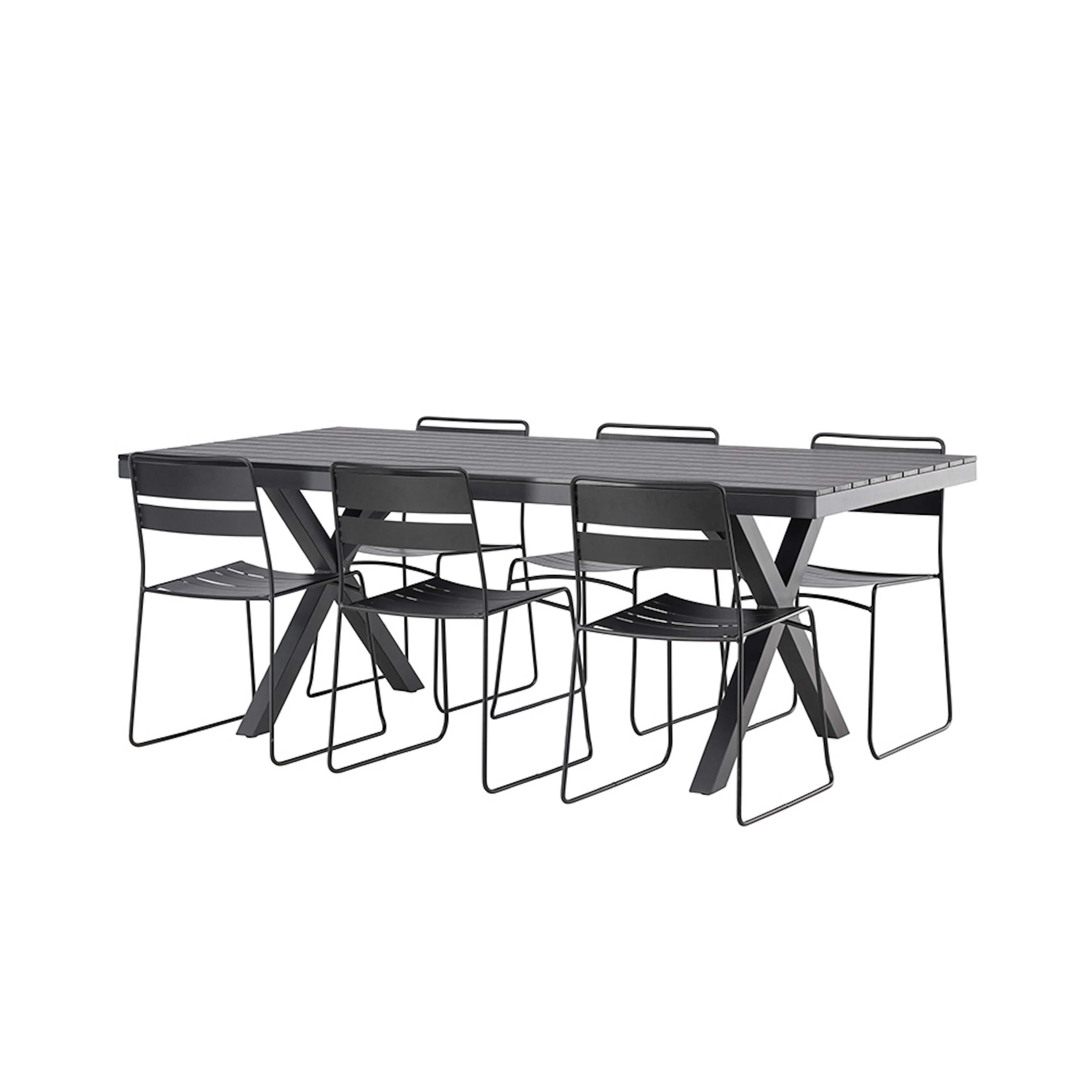 Garcia Diningtable Alumnium - Black / Rectangular 100*200* + Svart