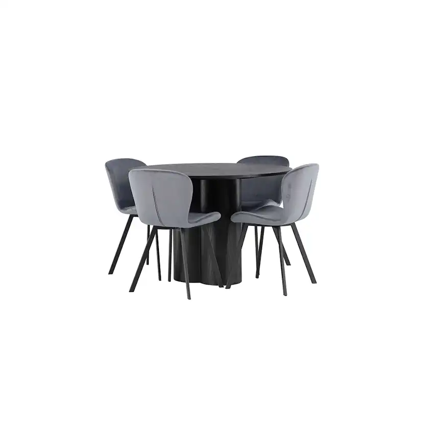 Matgrupp Venture Home Olivia Ø110 cm med 4 st Lilja stolar