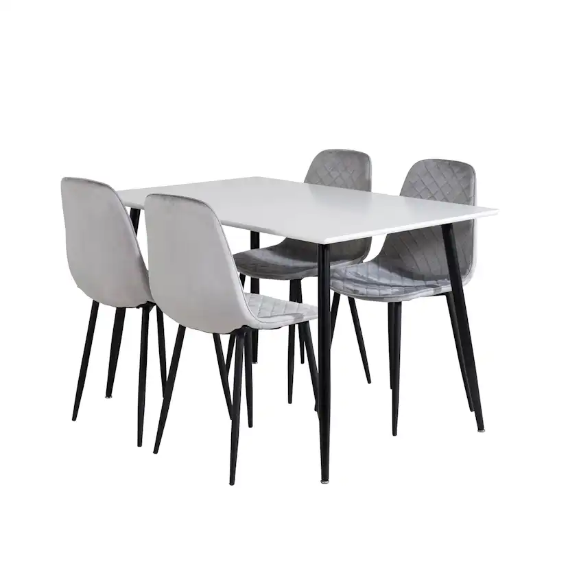 Matgrupp Venture Home Pobbie med 4 Phoi Stolar Sammet