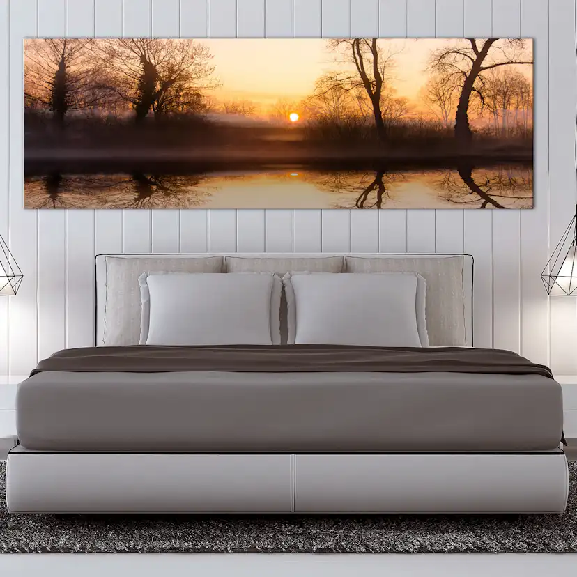 Tavla - Winter Sunset (1 Part) Narrow 120x40 120x40 cm
