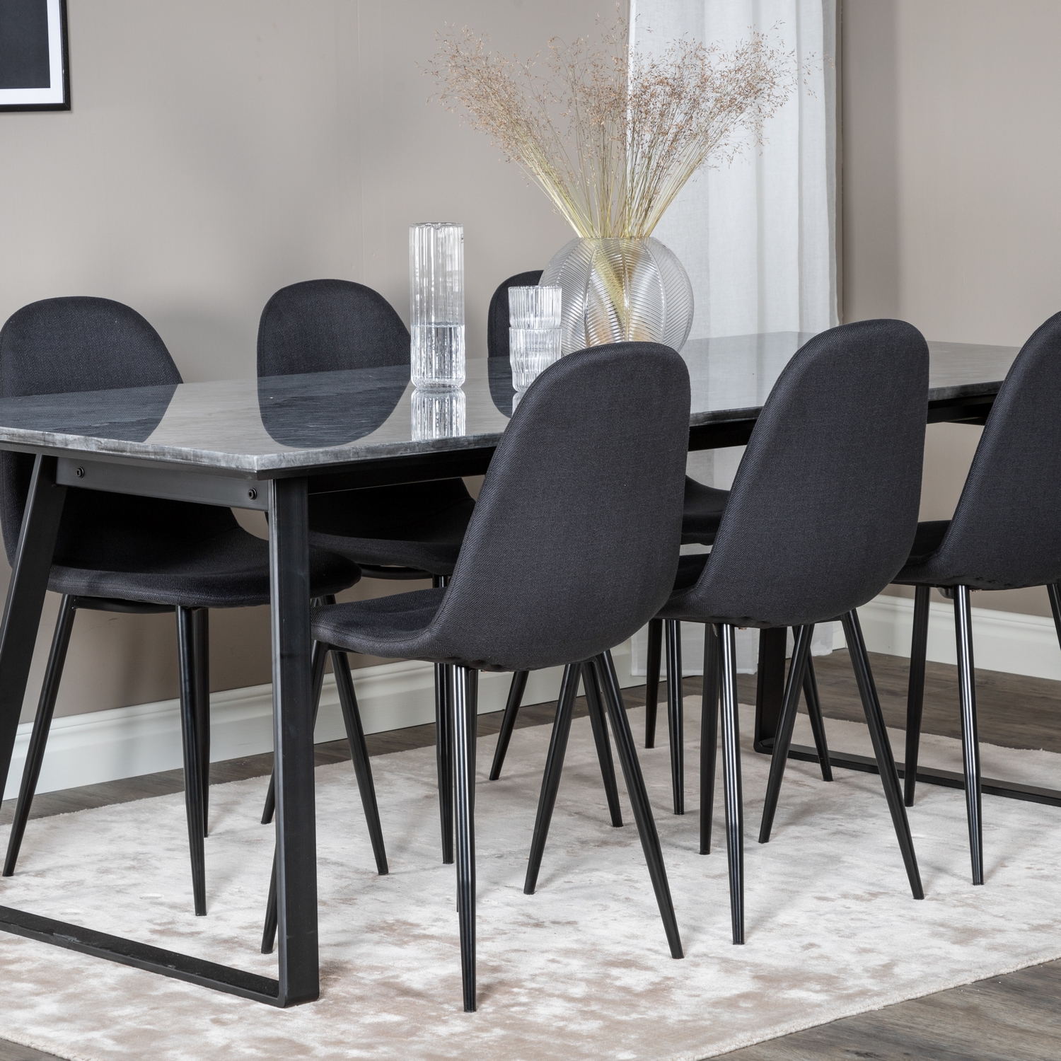 Matgrupp Venture Home Estelle med 6 Pobbie Stolar PolyEstelletyg