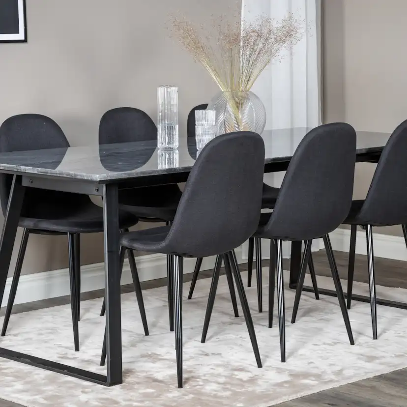 Matgrupp Venture Home Estelle med 6 Pobbie Stolar PolyEstelletyg