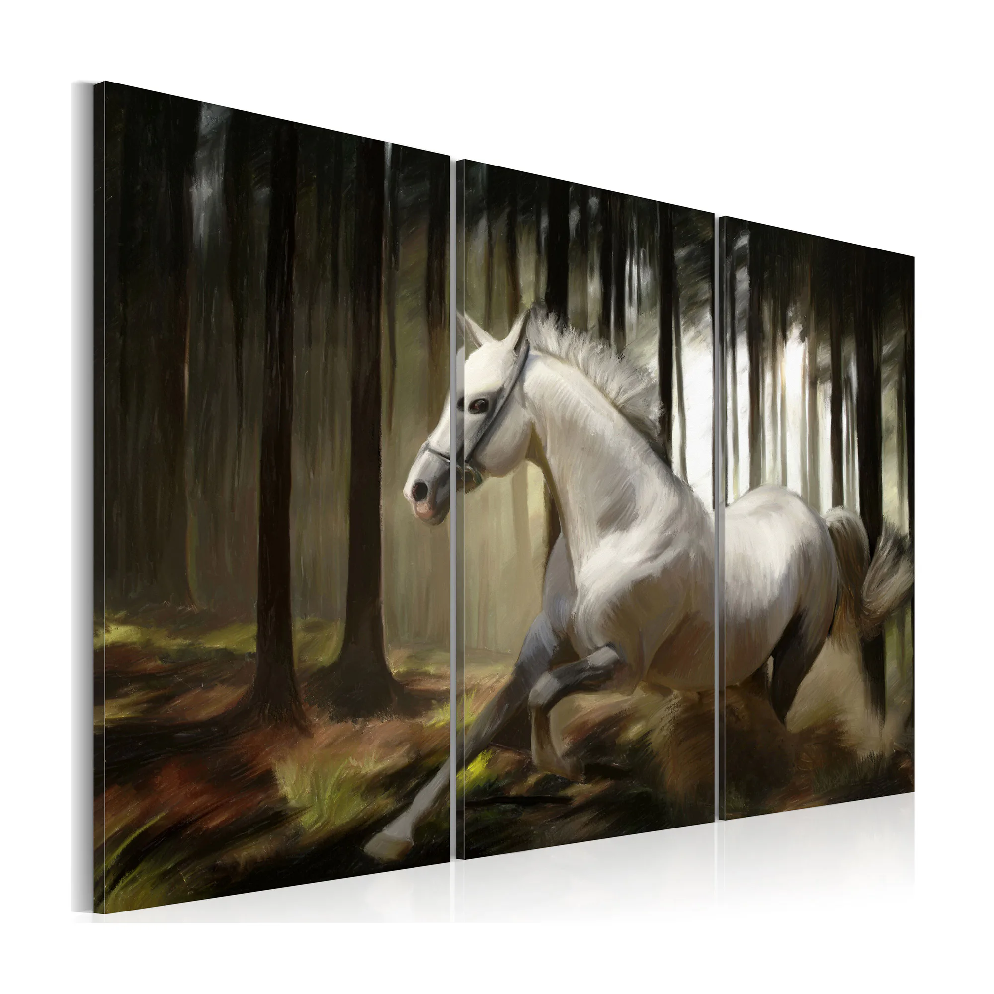 Tavla Arkiio A White Horse In The Midst Of The Trees
