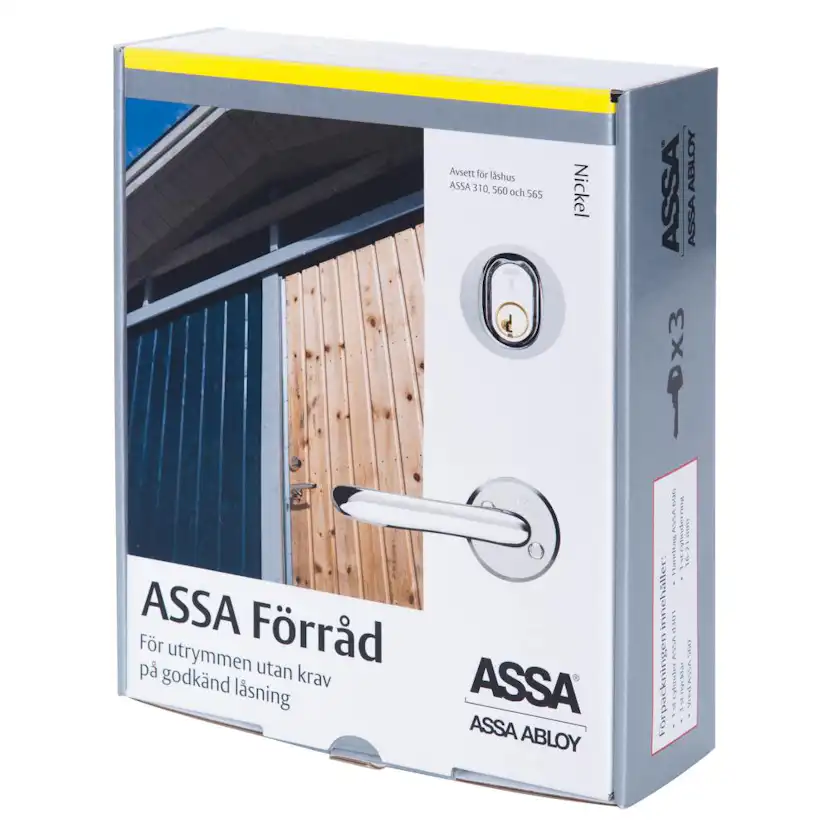 Förrådspaket ASSA ABLOY Nickel Bas Komplett Låssats för Förråd