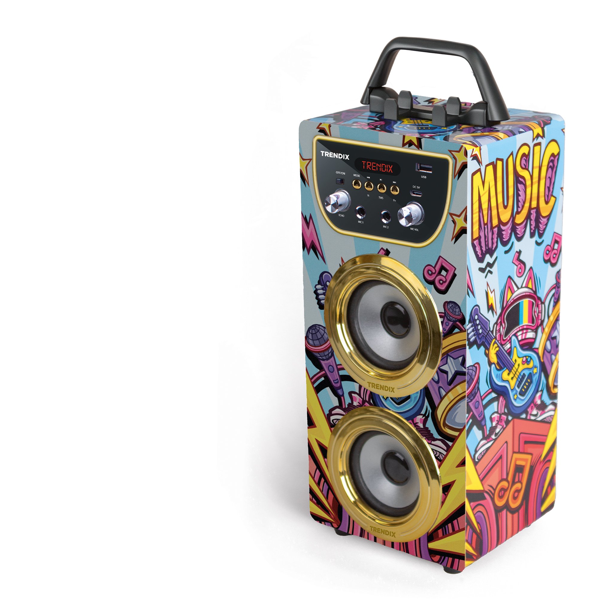 Karaokemaskin Trendix Golden Star Med 2 Mikrofoner