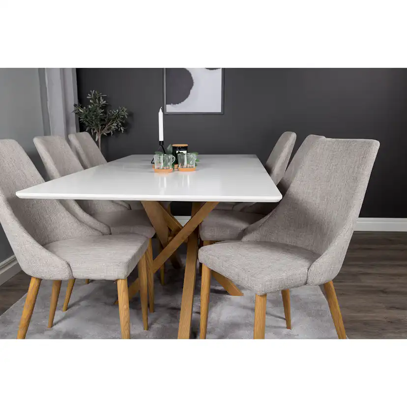 Matgrupp Venture Home Piazza 180 cm med 6 Leone stolar