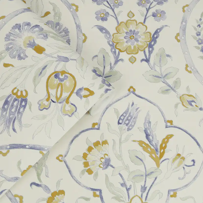 Tapet Laura Ashley Foscot Damask Pale Ochre Gul 121070