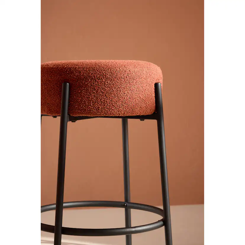 Tucson Bar Chair - Black Legs / Roasty Boucle Barstol Venture Home Tucson