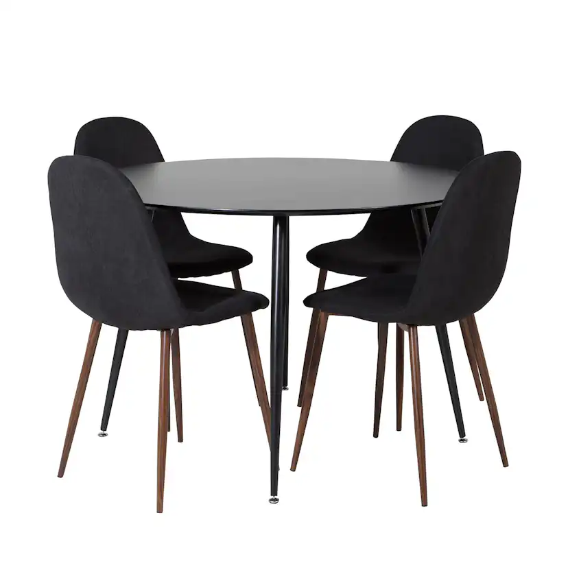 Matgrupp Venture Home Silvia med 4 Pobbie Stolar Runt Polyestertyg