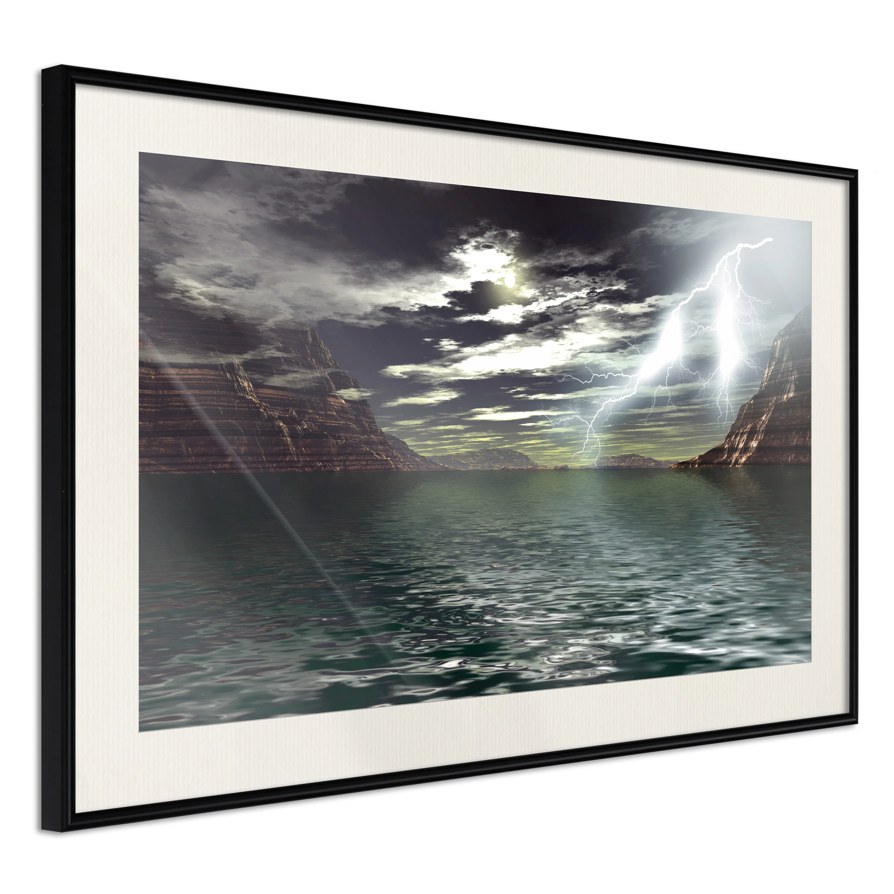 Poster Artgeist Affisch Storm on the Lake